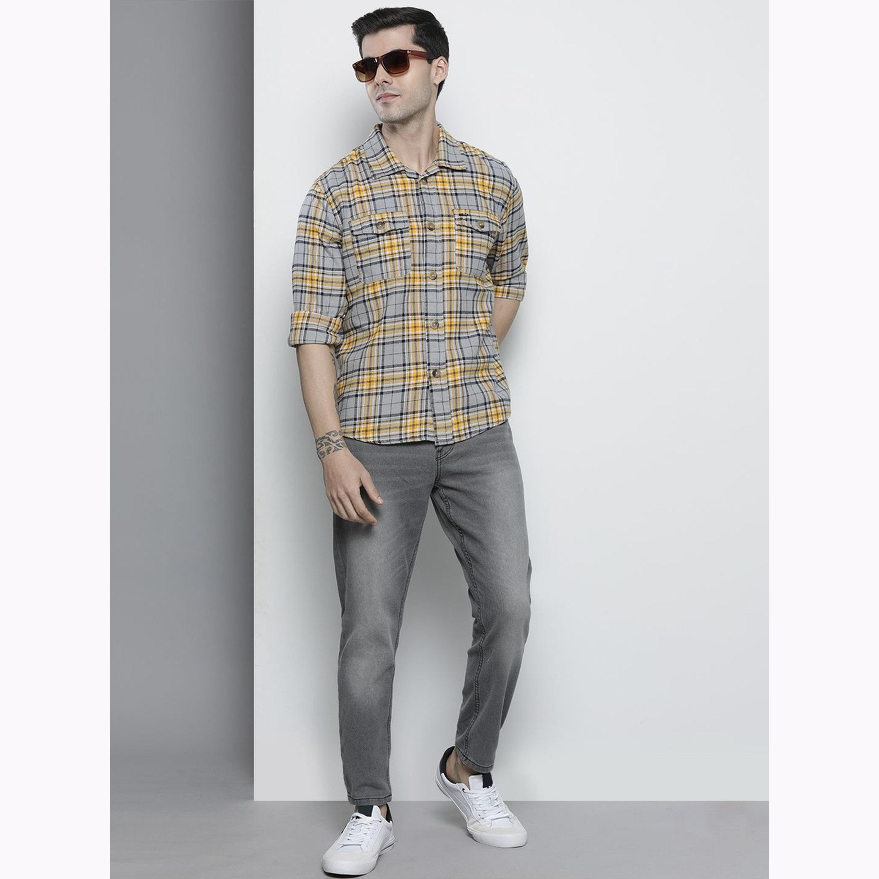 قميص كاروهات بقصة عادية للرجال-men-clothing-shirts-image-2
