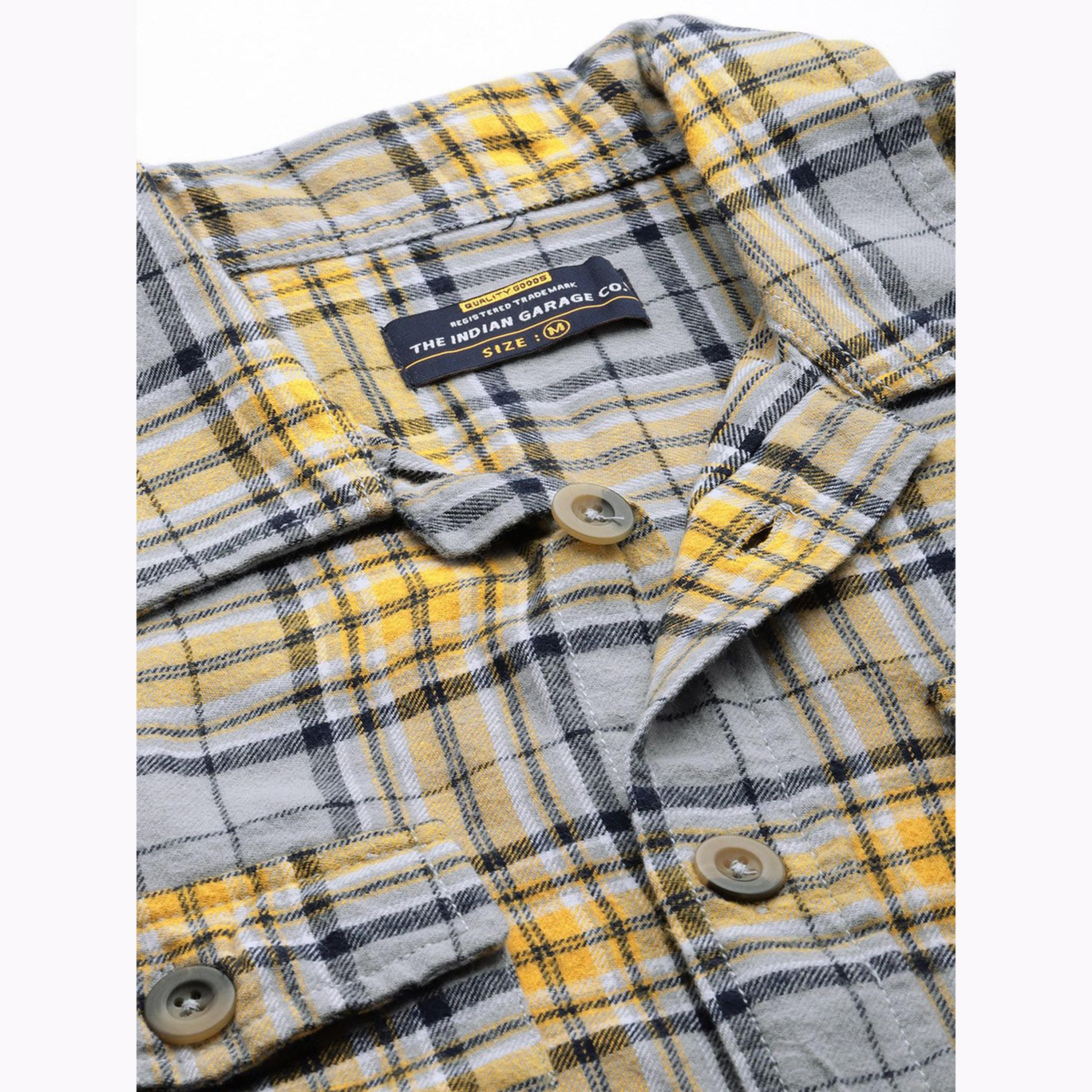 The Indian Garage Co X Styli Men Grey Regular Fit Checked Shirt-men-clothing-shirts-image-5