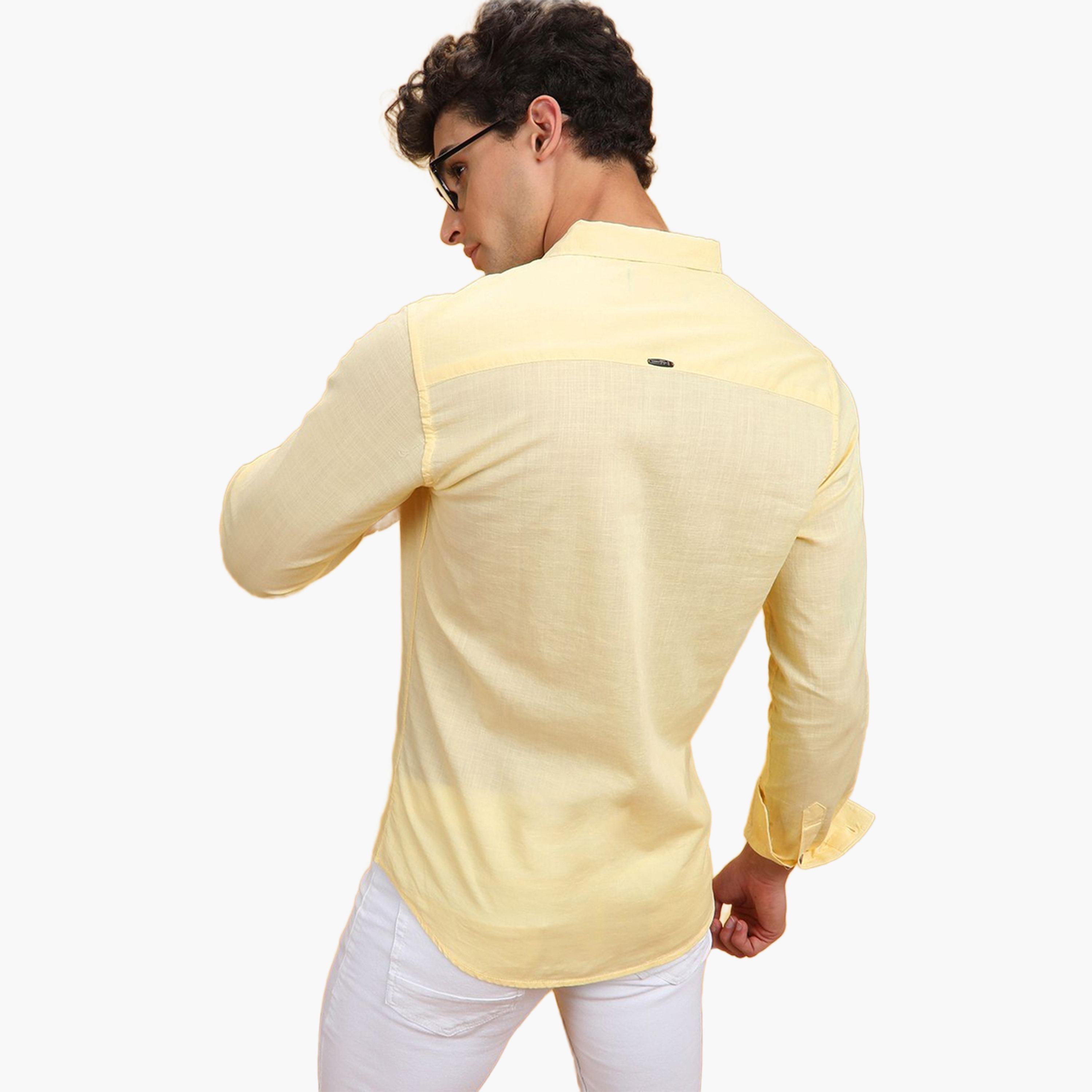 قميص سادة بقصة ضيقة للرجال-men-clothing-shirts-image-4