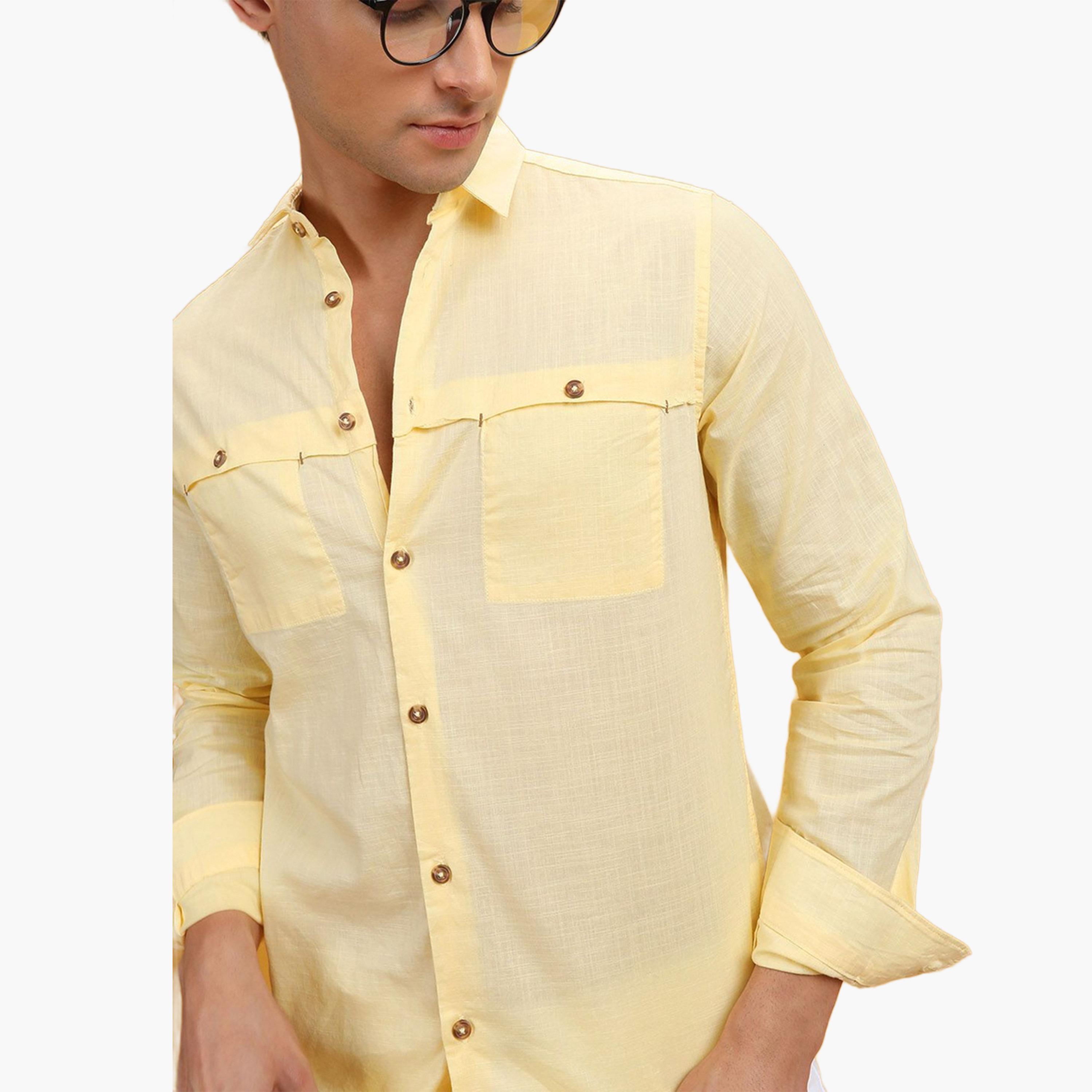 قميص سادة بقصة ضيقة للرجال-men-clothing-shirts-image-5