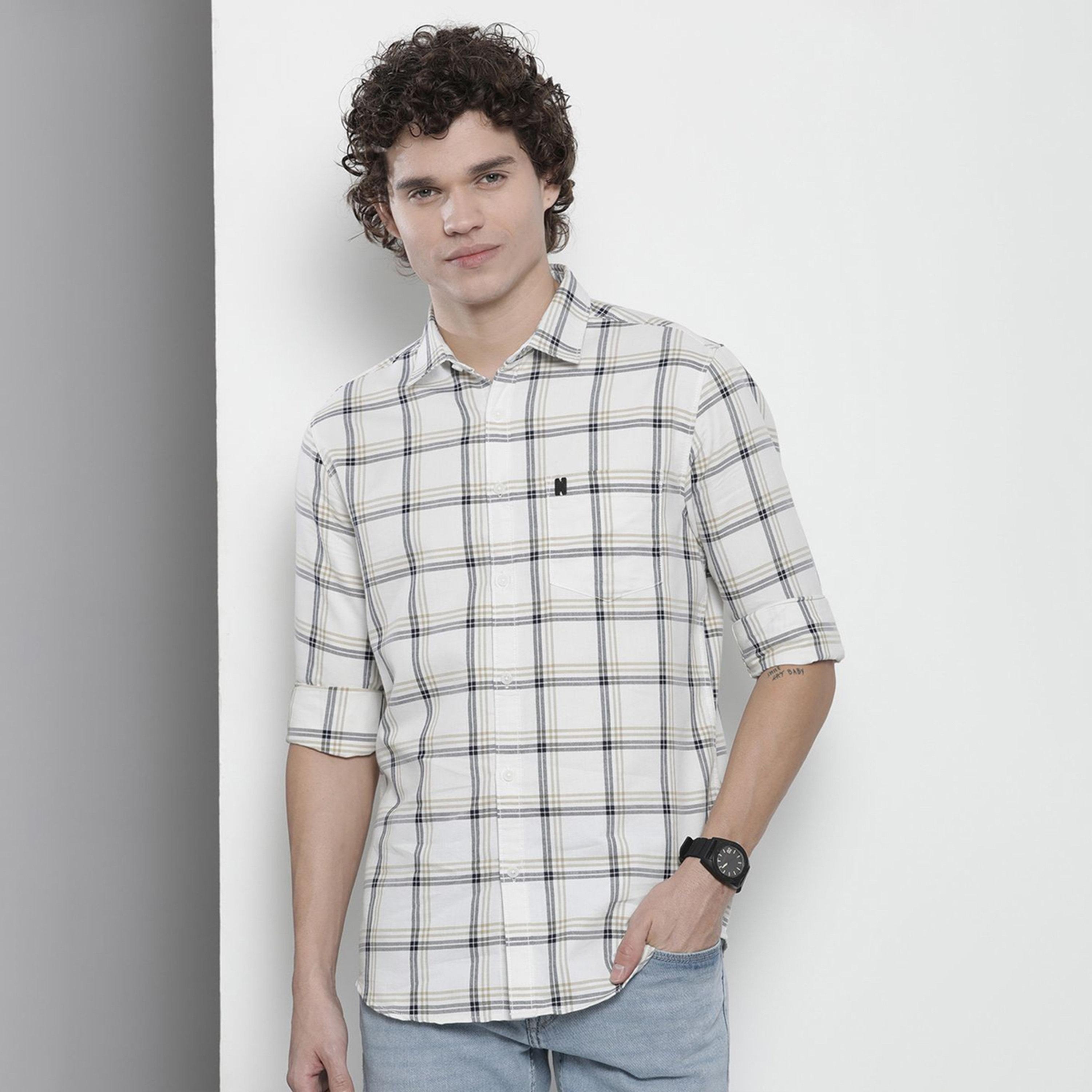 قميص كاروهات بقصة عادية للرجال-men-clothing-shirts-image-1