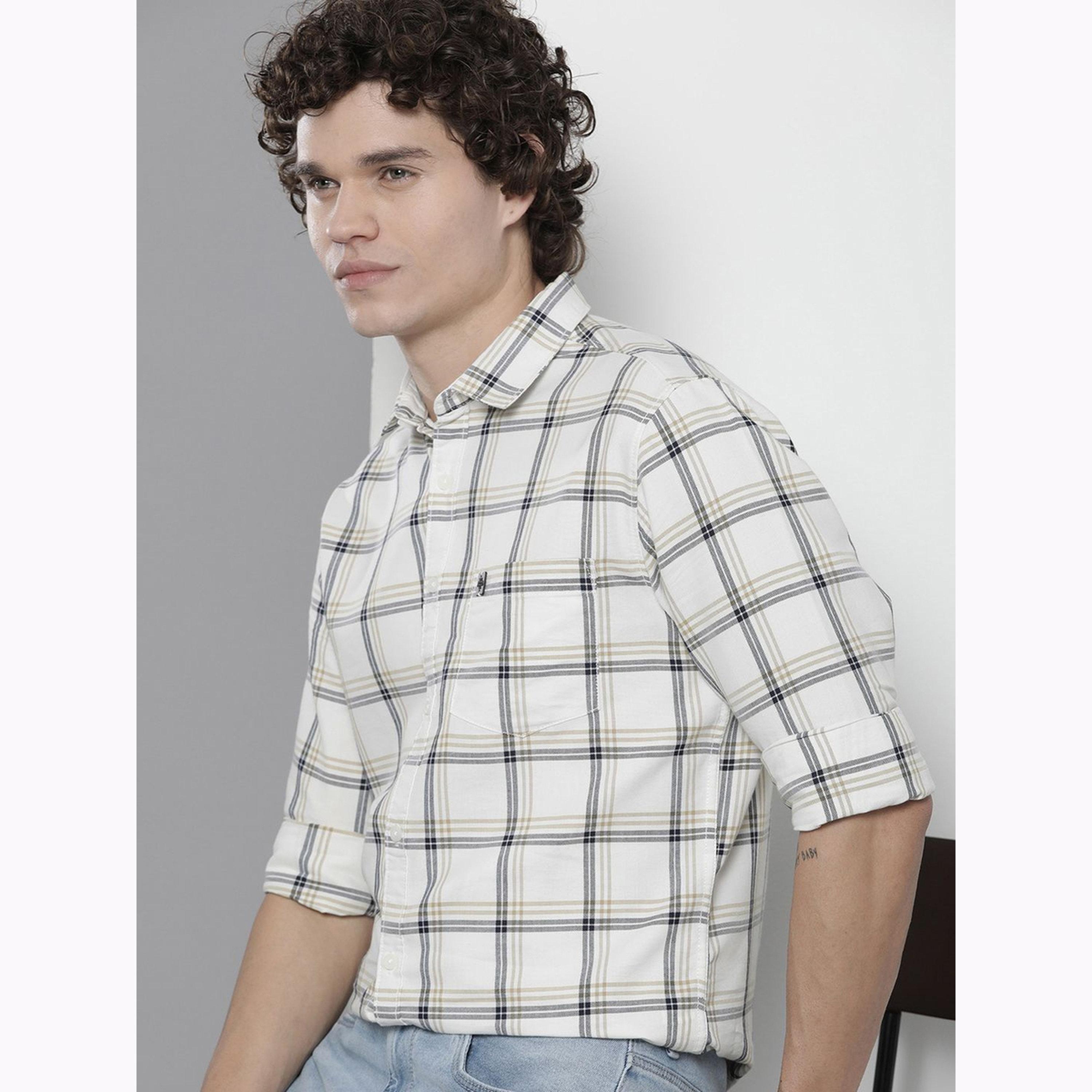 The Indian Garage Co X Styli Men White Regular Fit Checked Shirt-men-clothing-shirts-image-6