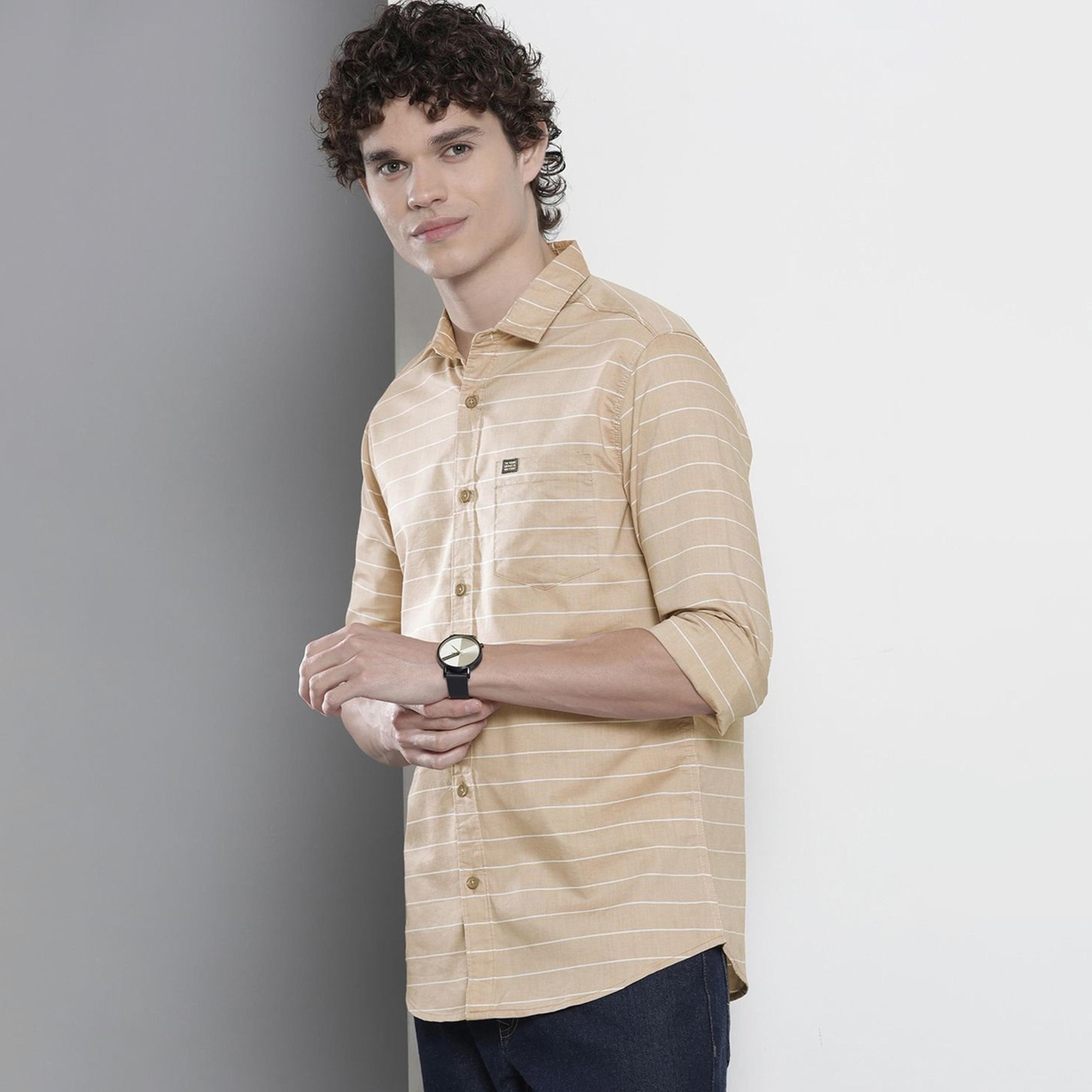 قميص مخطط وقصة ضيقة للرجال-men-clothing-shirts-image-1