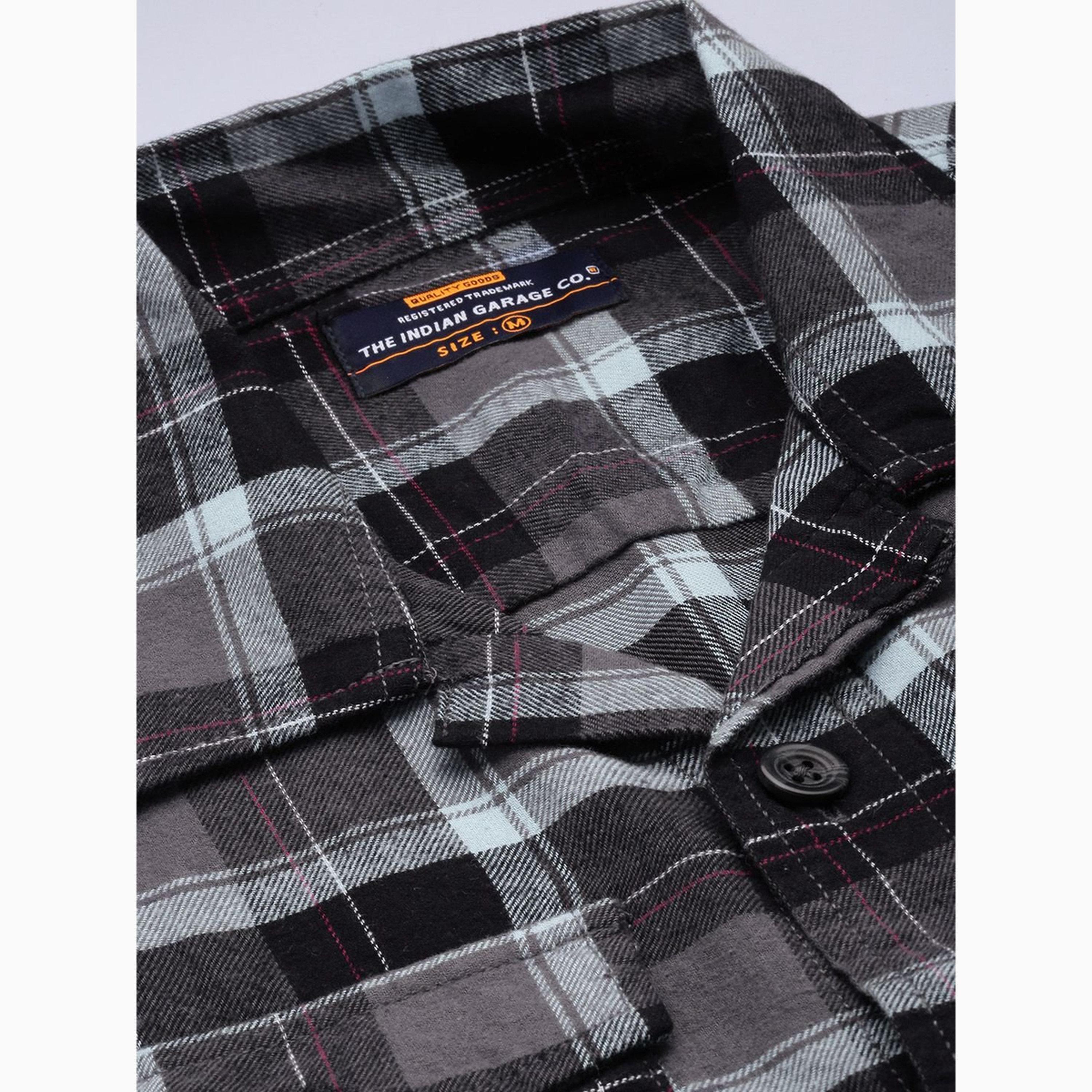 قميص خارجي مربعات بقصة مريحة للرجال-men-clothing-shirts-image-5