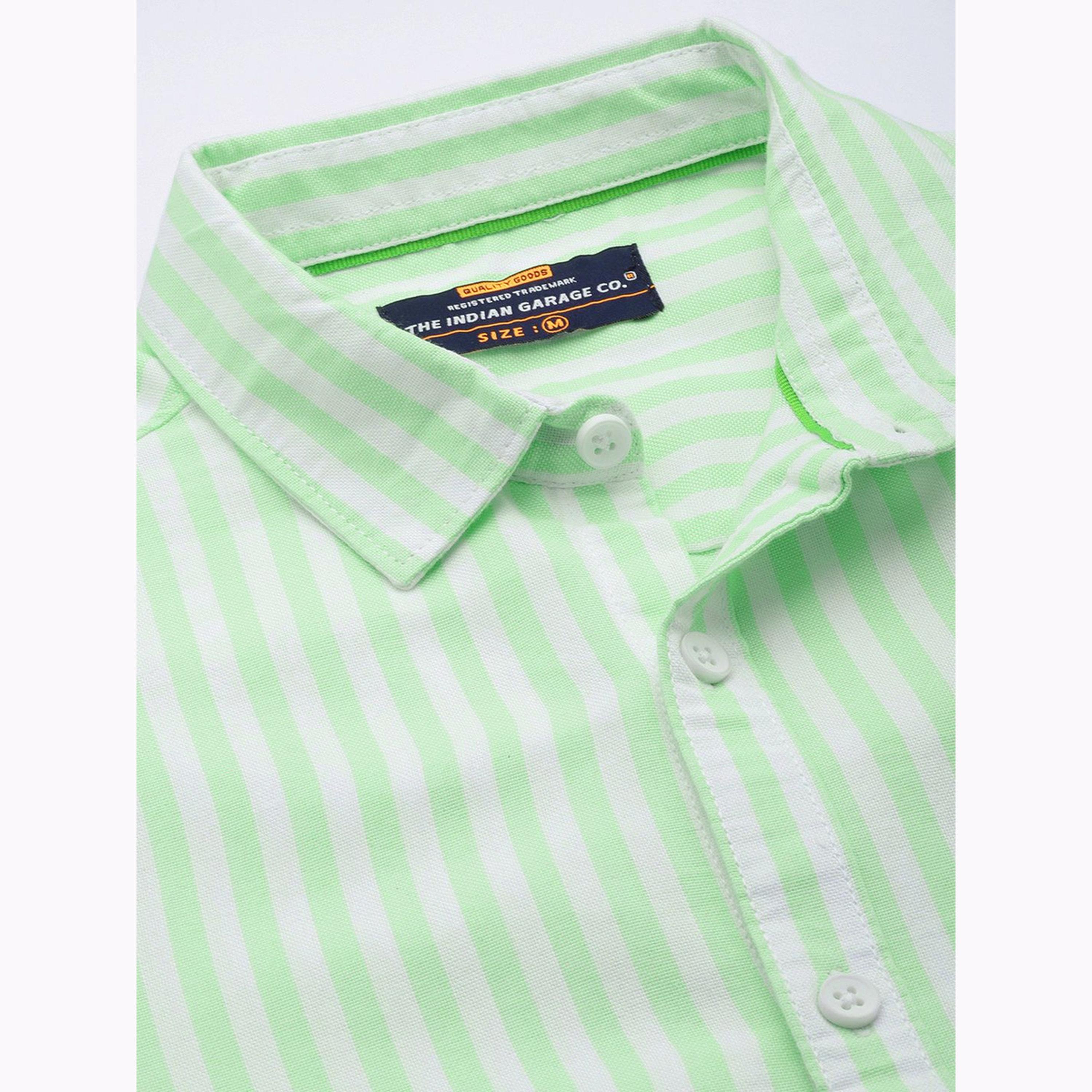 The Indian Garage Co X Styli Men Green Regular Fit Striped Shirt-men-clothing-shirts-image-6