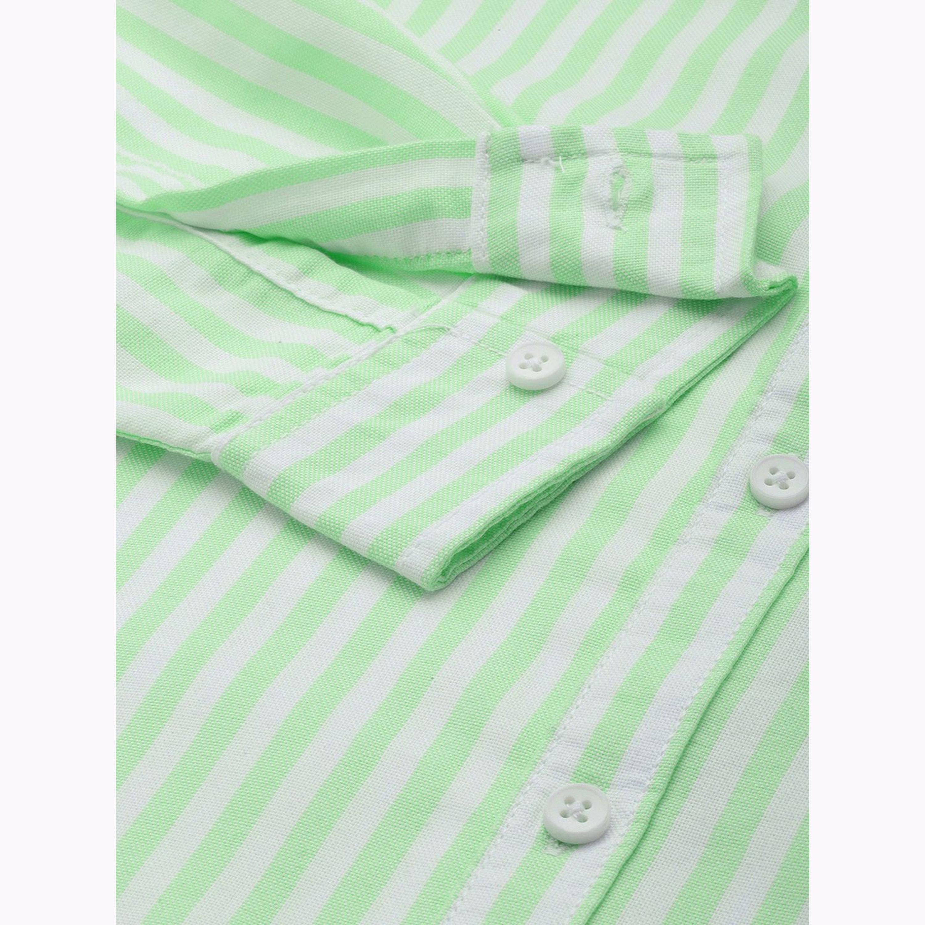 The Indian Garage Co X Styli Men Green Regular Fit Striped Shirt-men-clothing-shirts-image-7