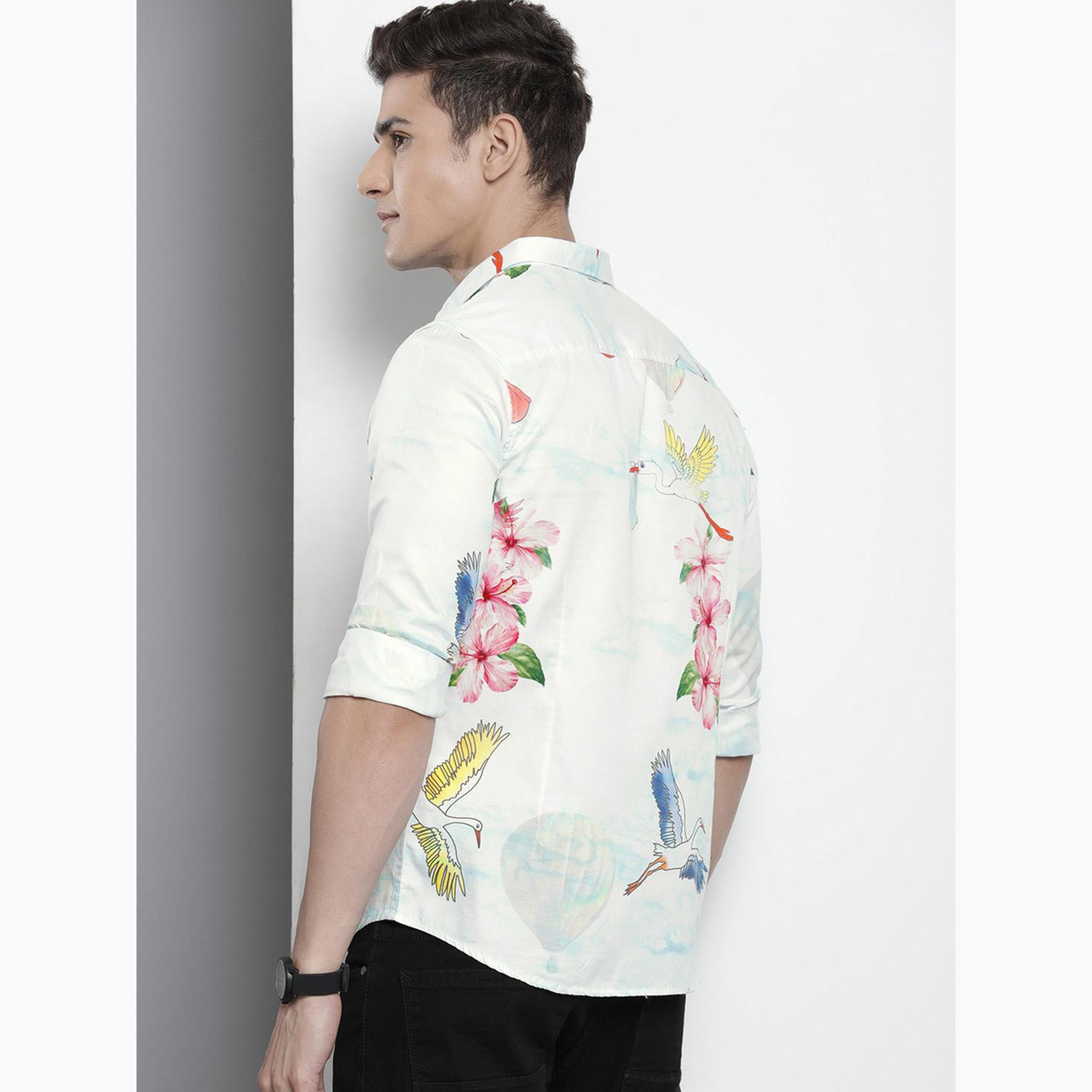 قميص بطبعة زهور وقصة ضيقة للرجال-men-clothing-shirts-image-4