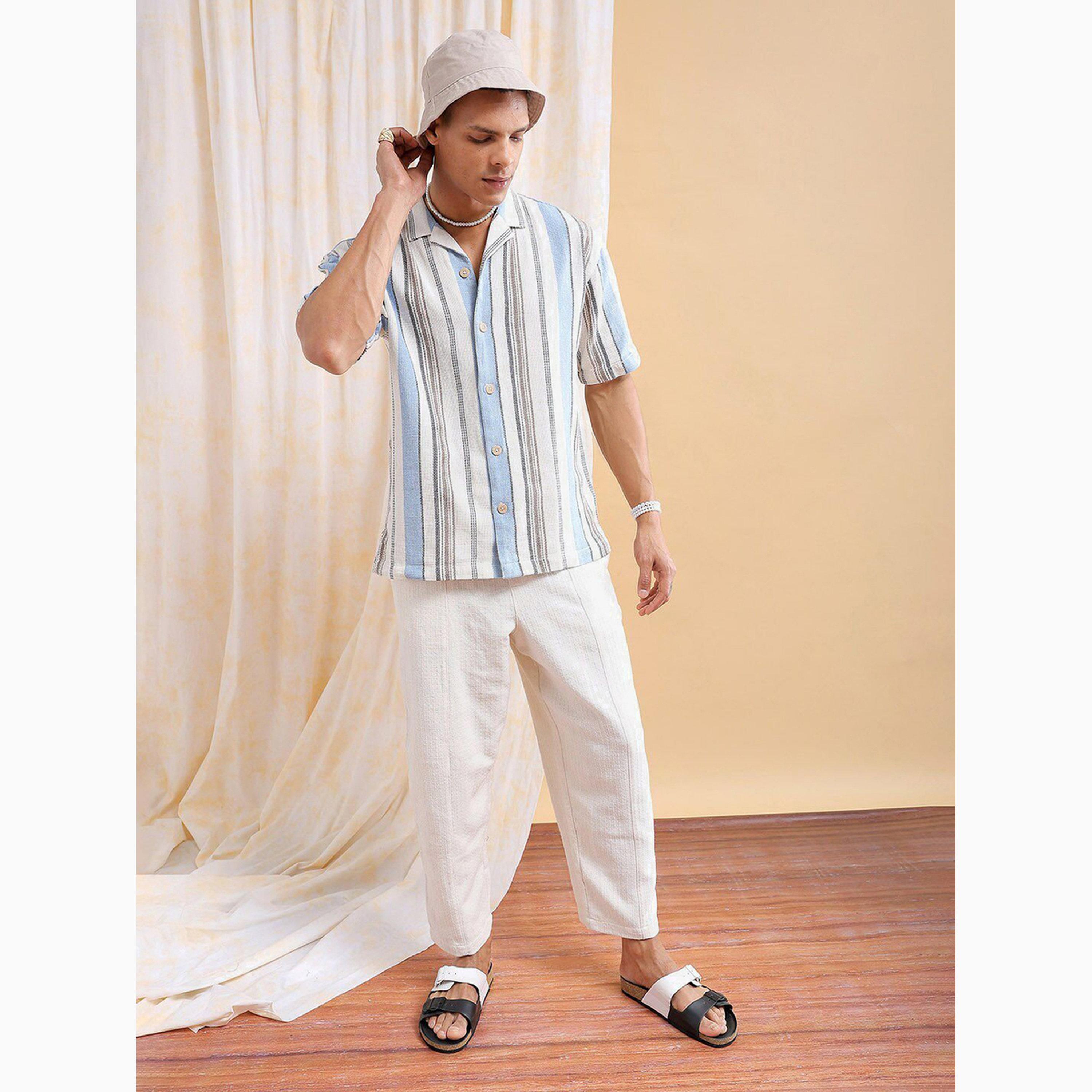 قميص مخطط وقصة مريحة للرجال-men-clothing-shirts-image-2