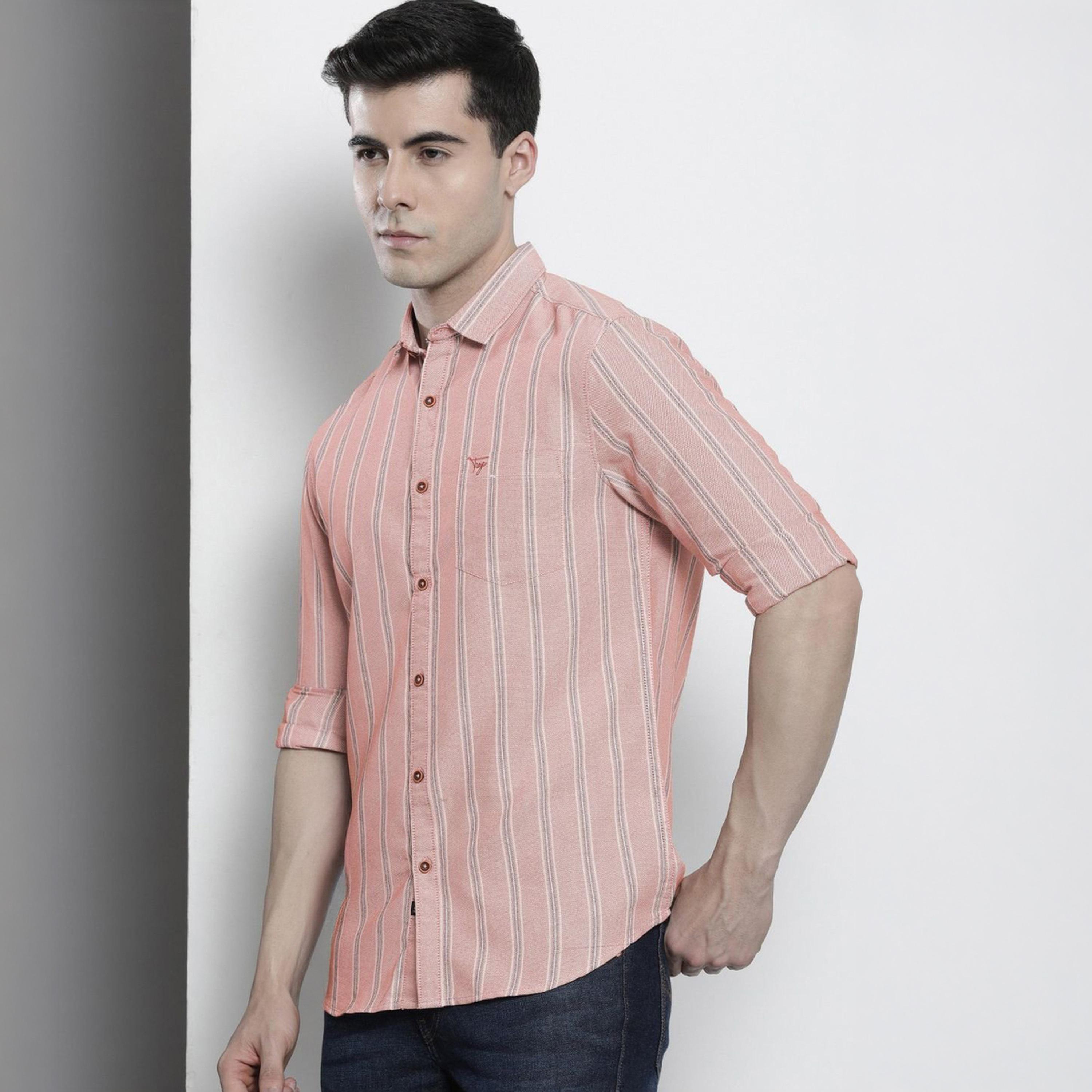 قميص مخطط وقصة عادية للرجال-men-clothing-shirts-image-1