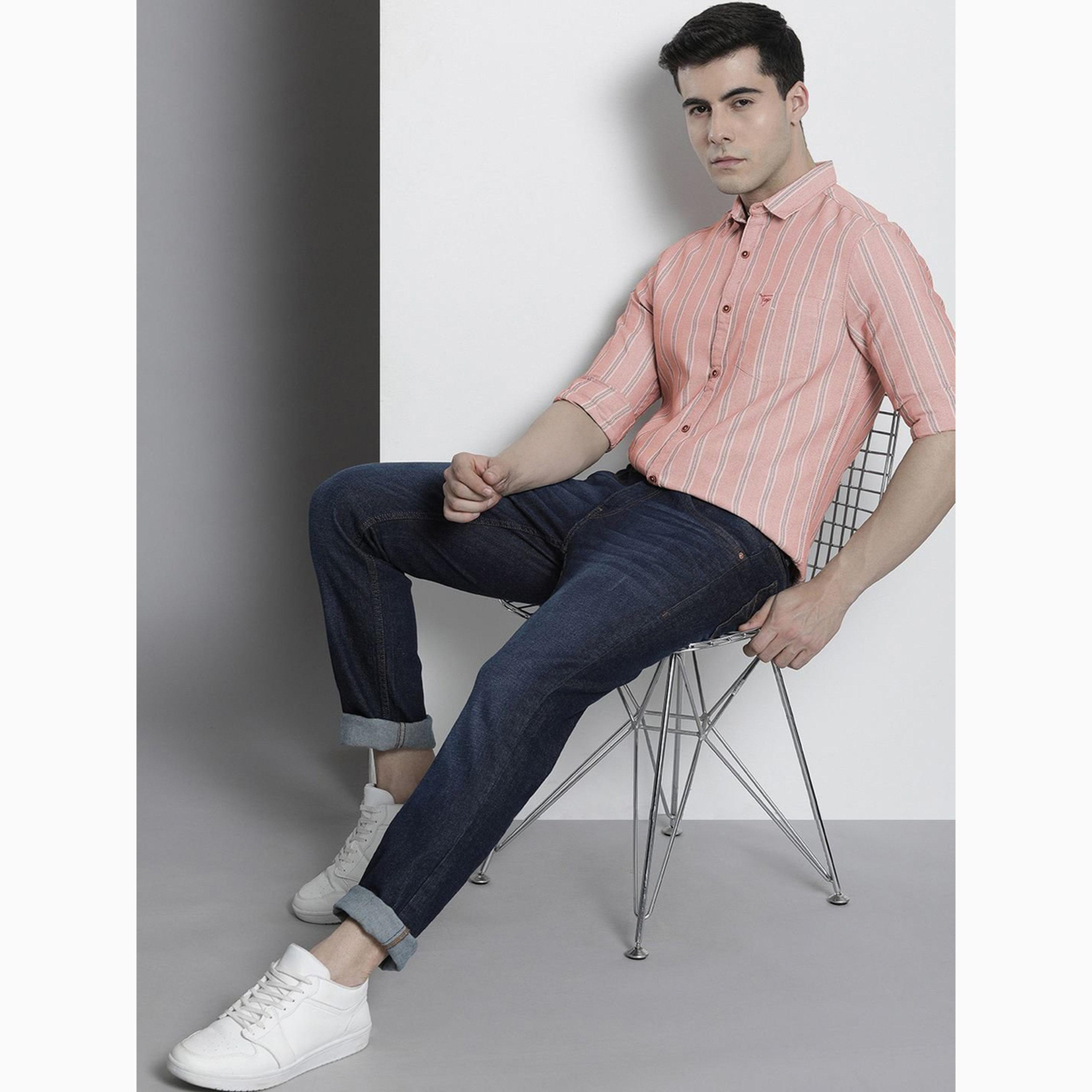 قميص مخطط وقصة عادية للرجال-men-clothing-shirts-image-2