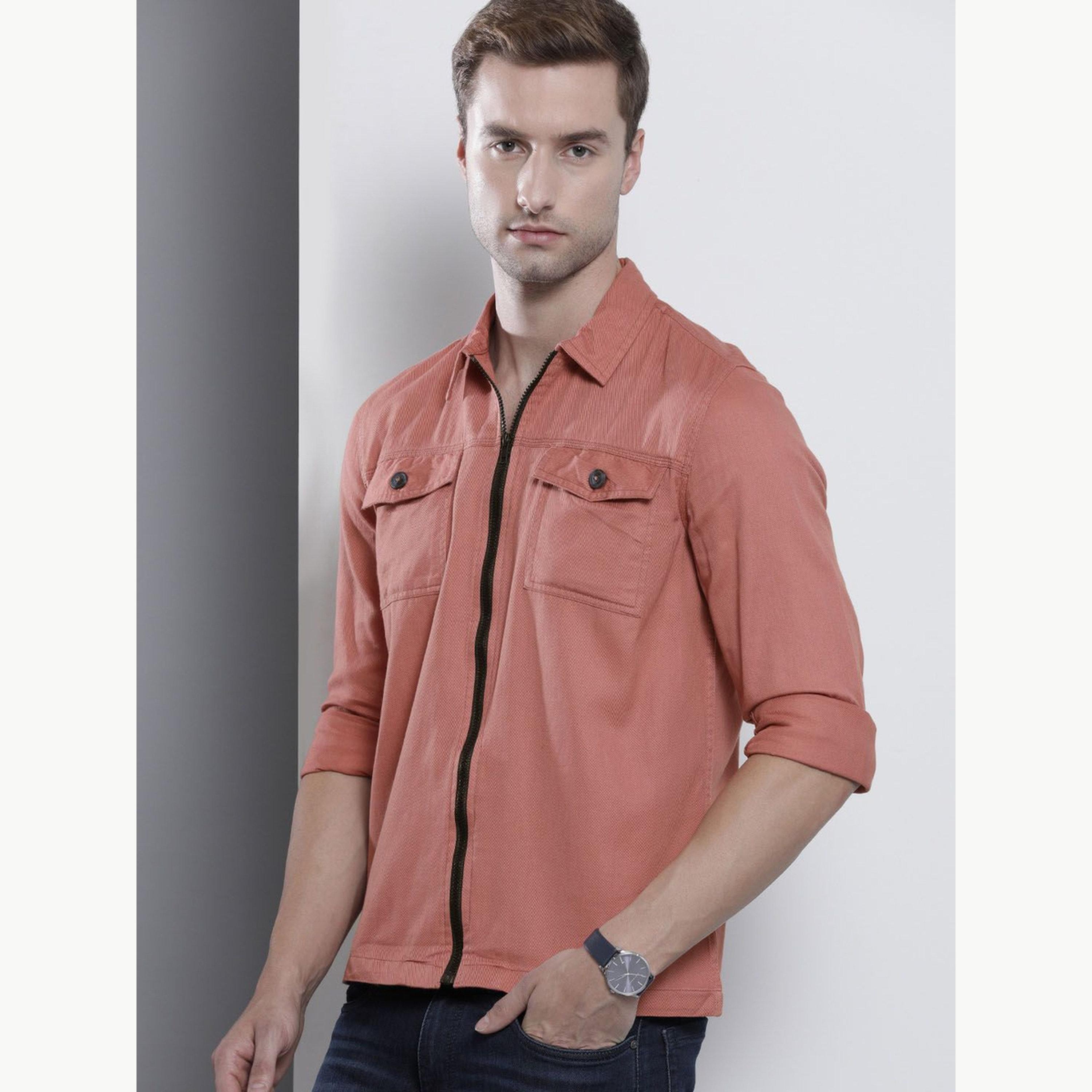 قميص سادة بقصة ضيقة للرجال-men-clothing-shirts-image-3