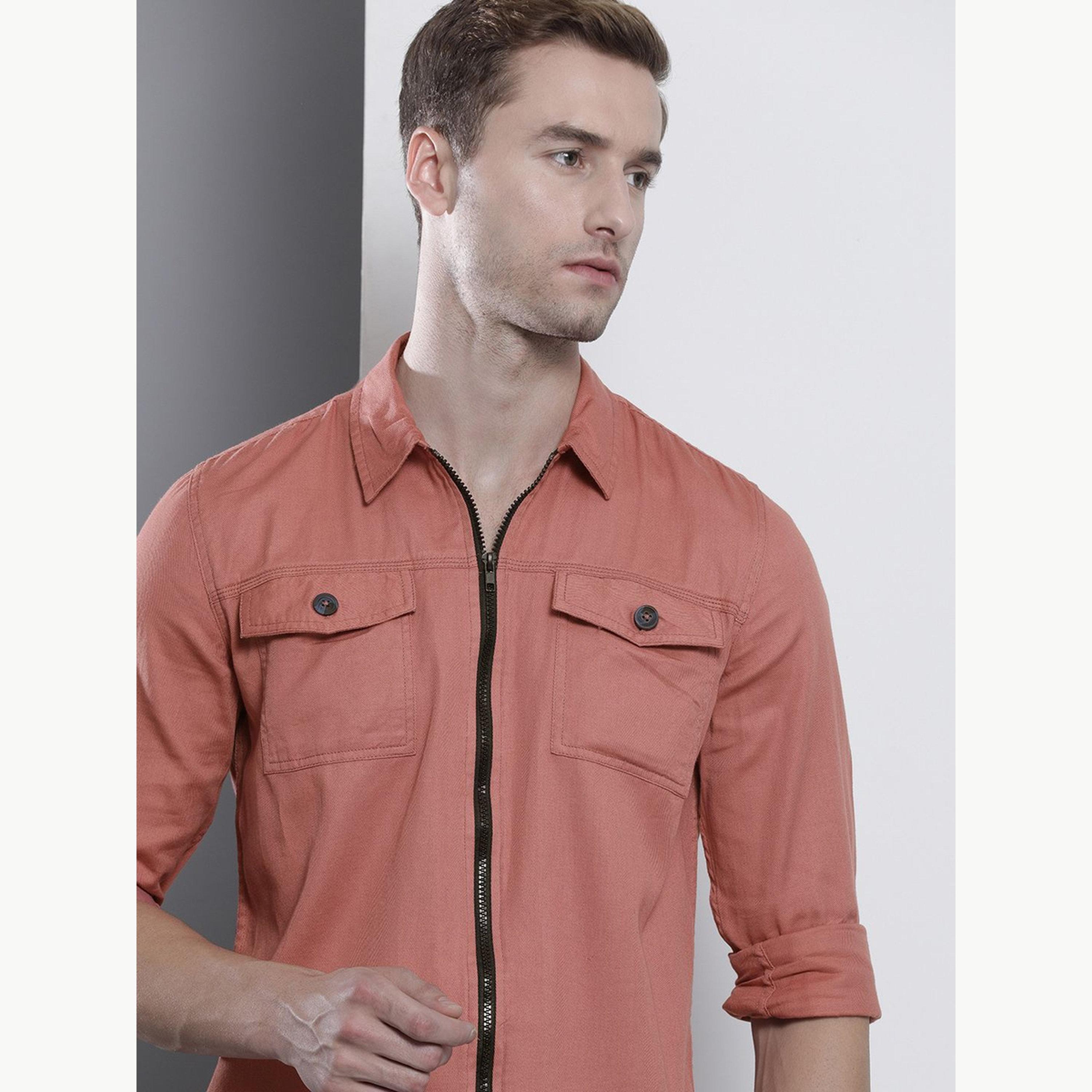 قميص سادة بقصة ضيقة للرجال-men-clothing-shirts-image-5