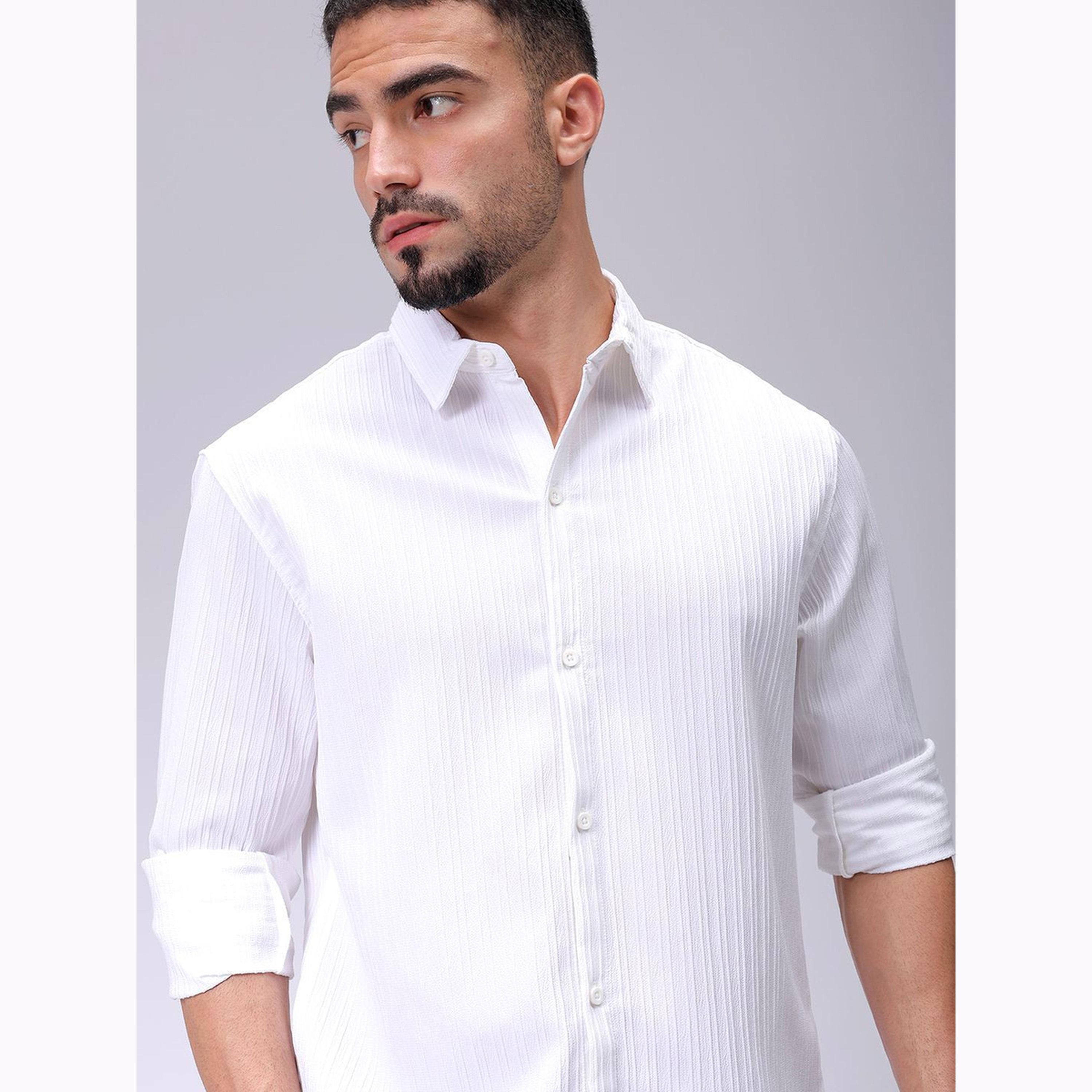 قميص سادة بقصة مريحة للرجال-men-clothing-shirts-image-5