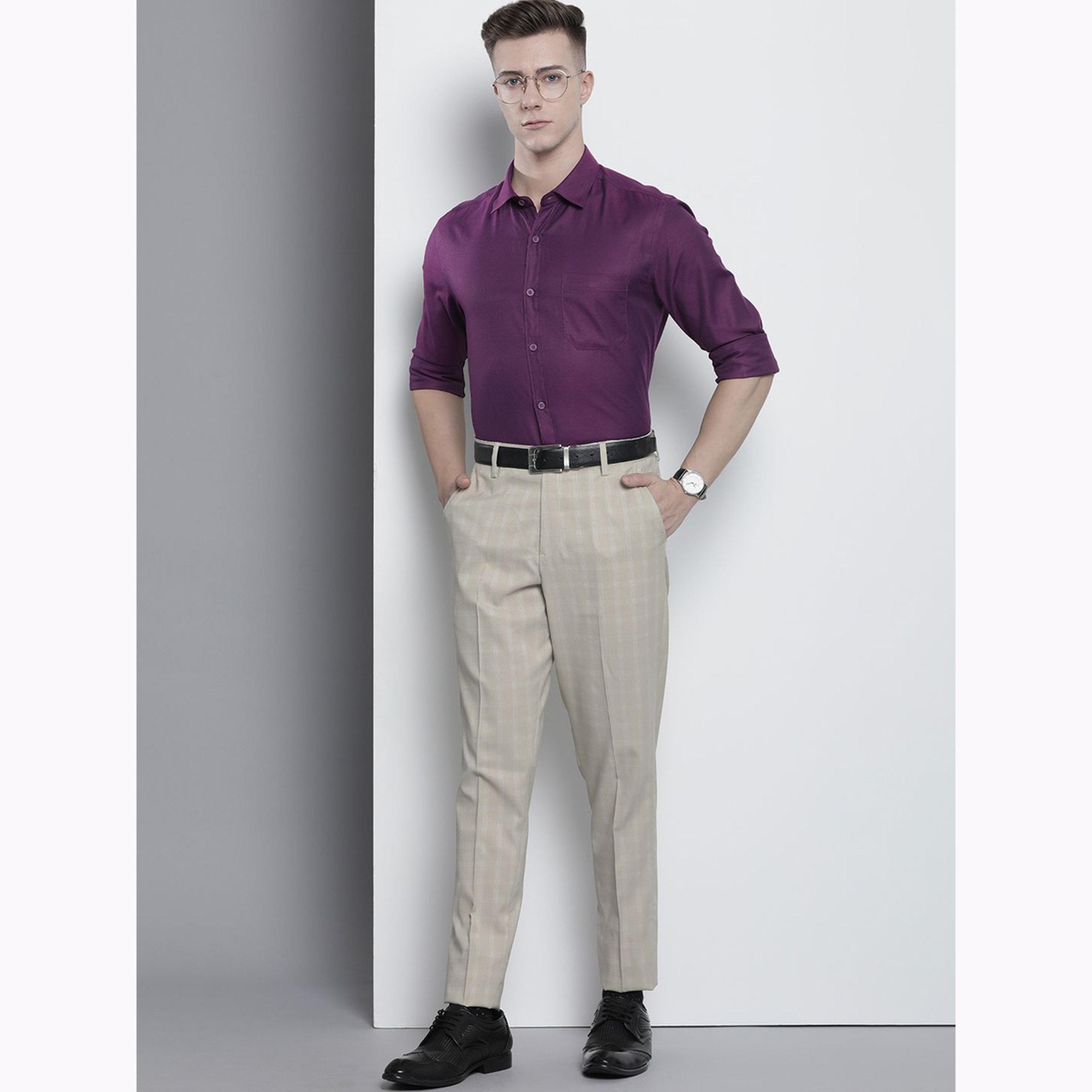 قميص سادة بقصة ضيقة للرجال-men-clothing-shirts-image-2