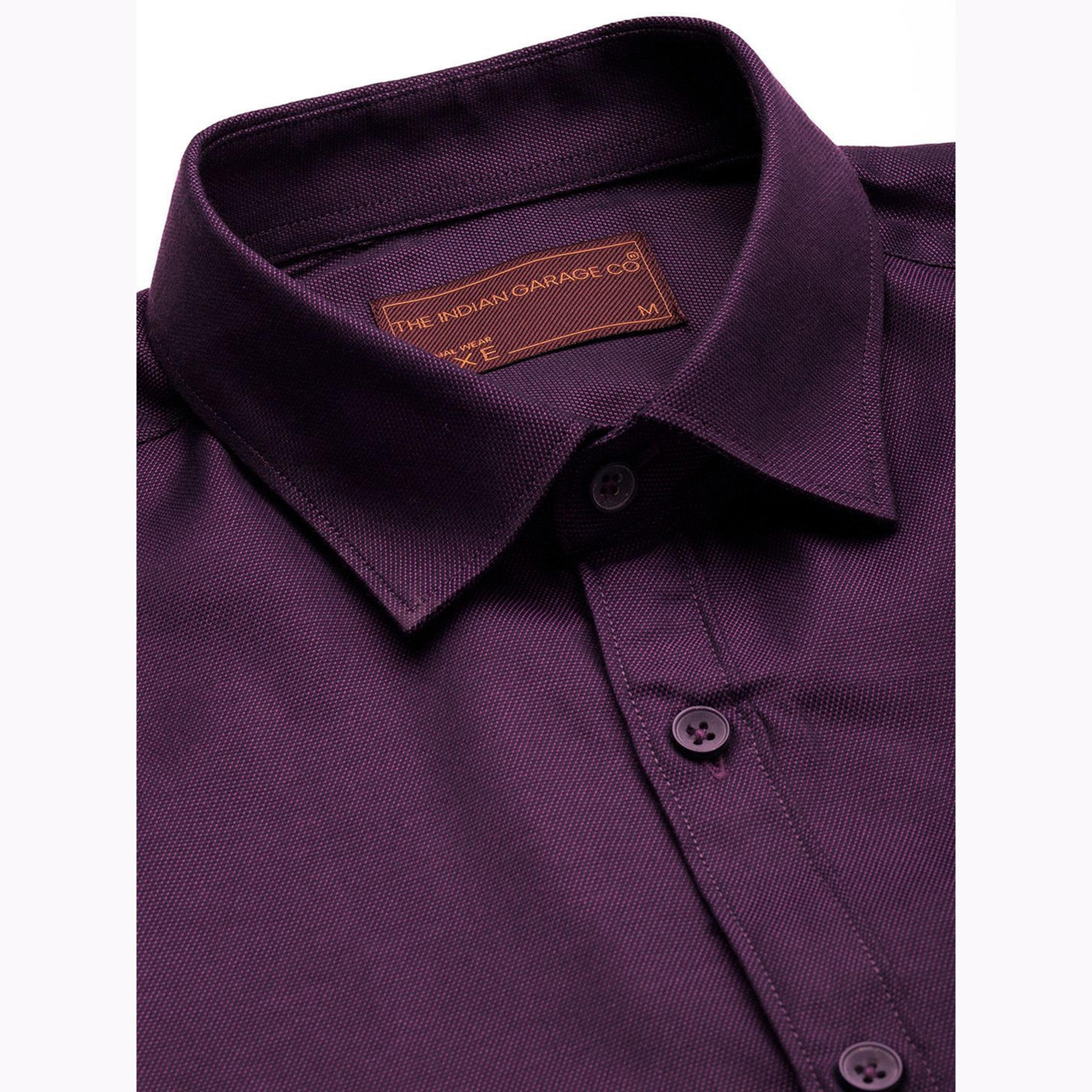 The Indian Garage Co X Styli Men Purple Slim Fit Solid Shirt-men-clothing-shirts-image-5