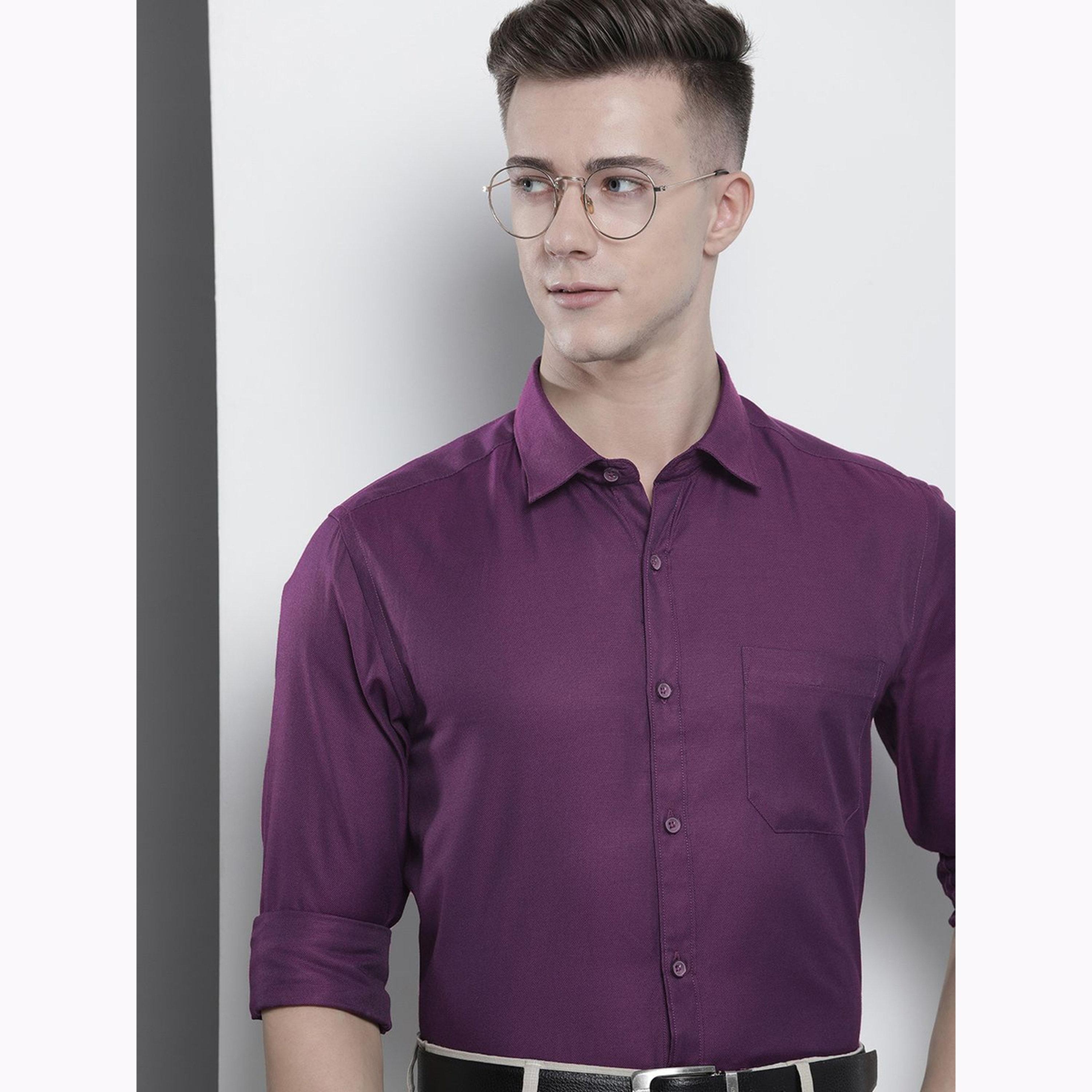 قميص سادة بقصة ضيقة للرجال-men-clothing-shirts-image-6