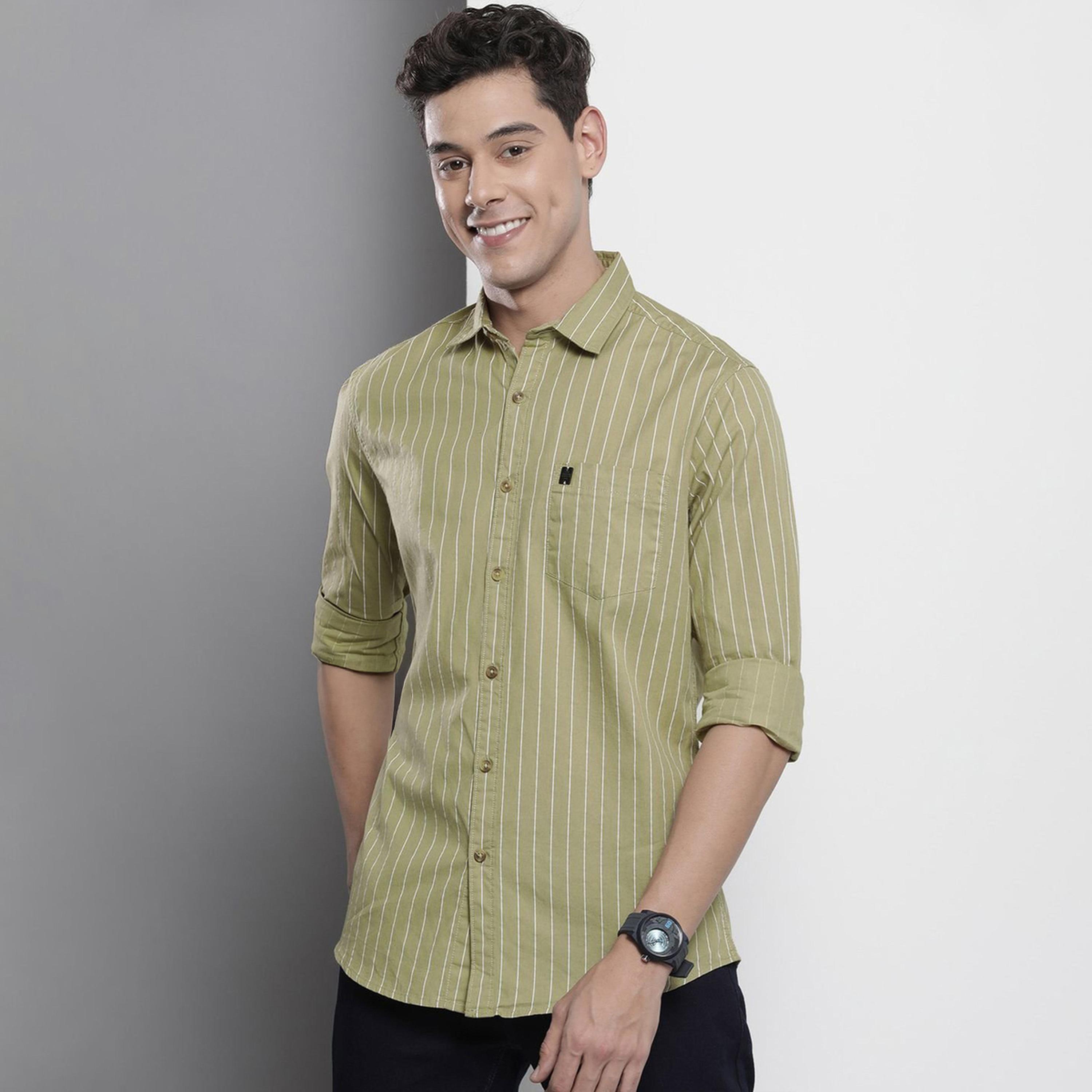 قميص مخطط وقصة عادية للرجال-men-clothing-shirts-image-1