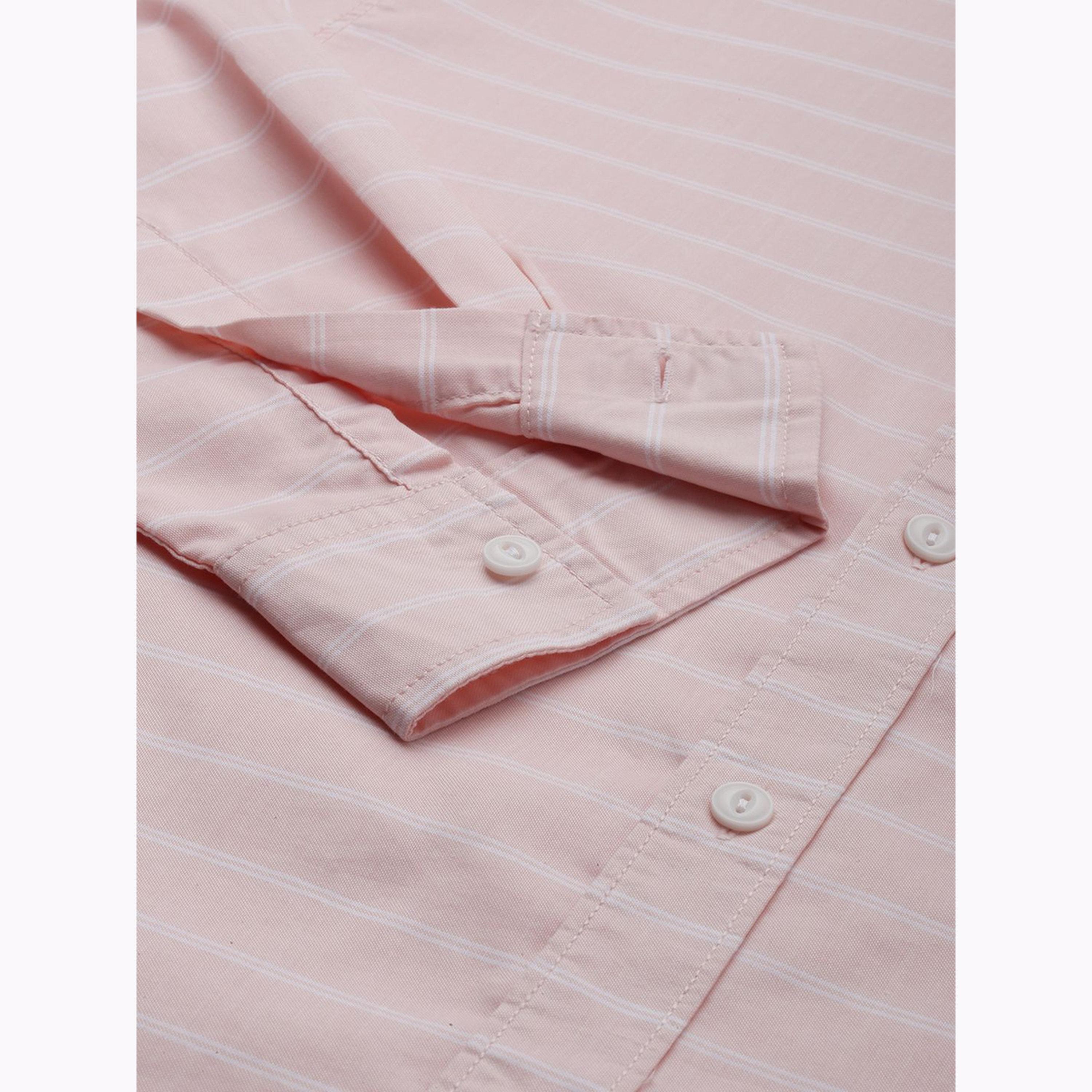 The Indian Garage Co X Styli Men Pink Slim Fit Striped Shirt-men-clothing-shirts-image-3