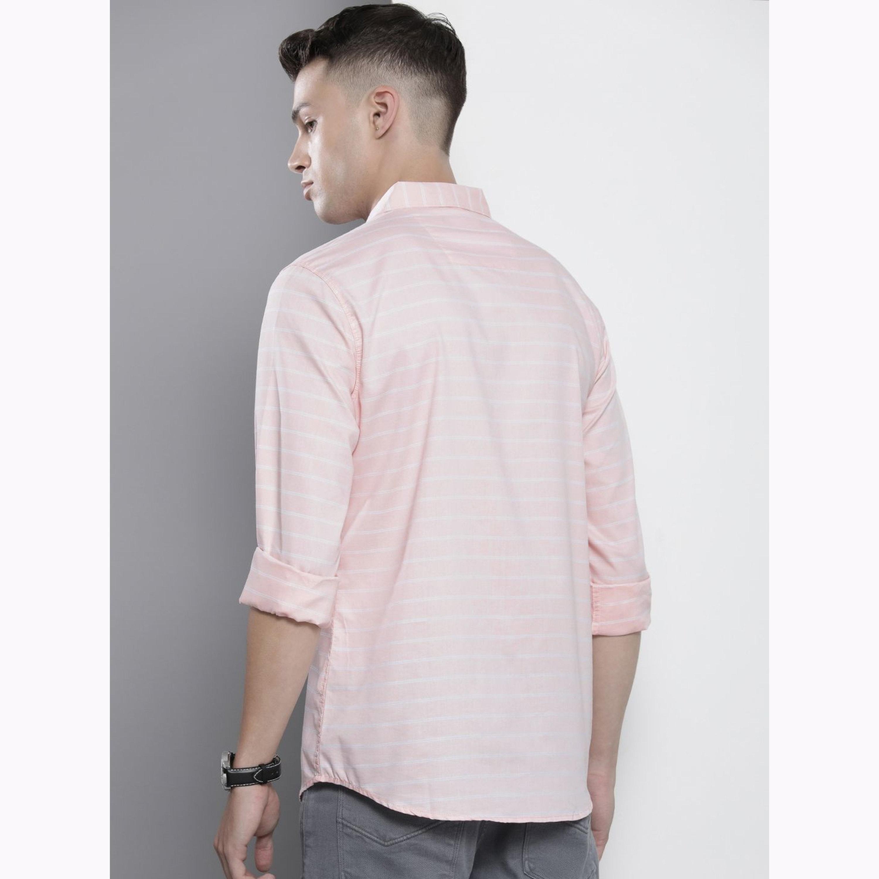 The Indian Garage Co X Styli Men Pink Slim Fit Striped Shirt-men-clothing-shirts-image-4