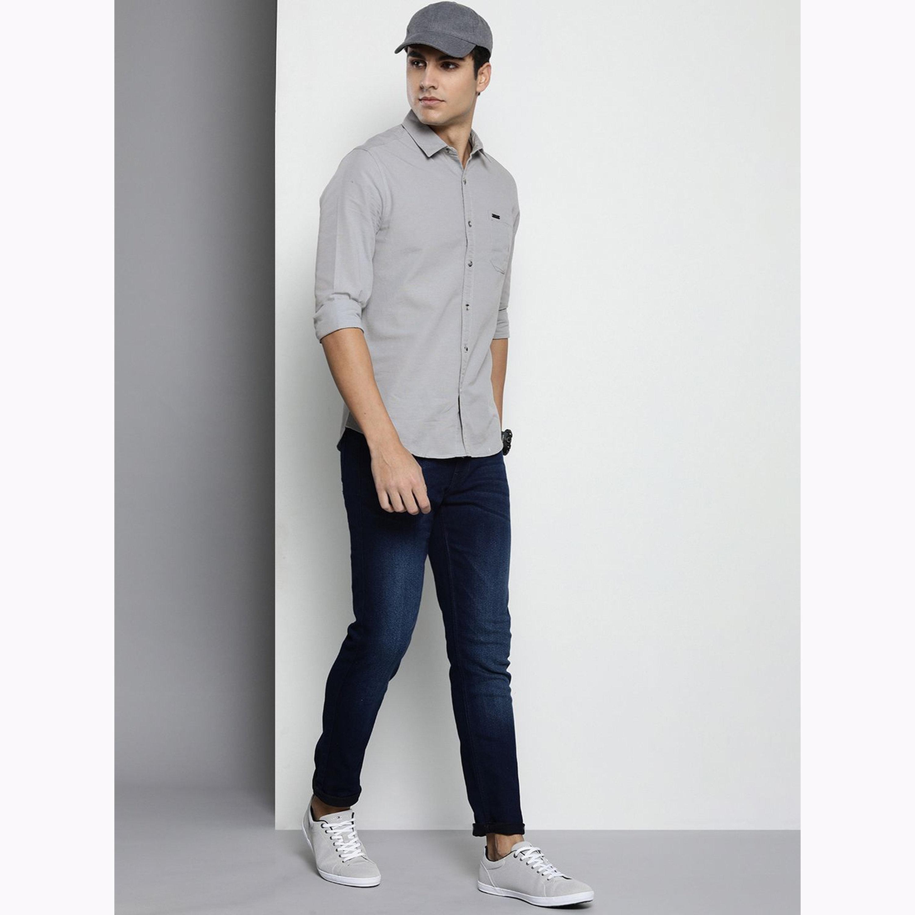 قميص سادة بقصة عادية للرجال-men-clothing-shirts-image-2