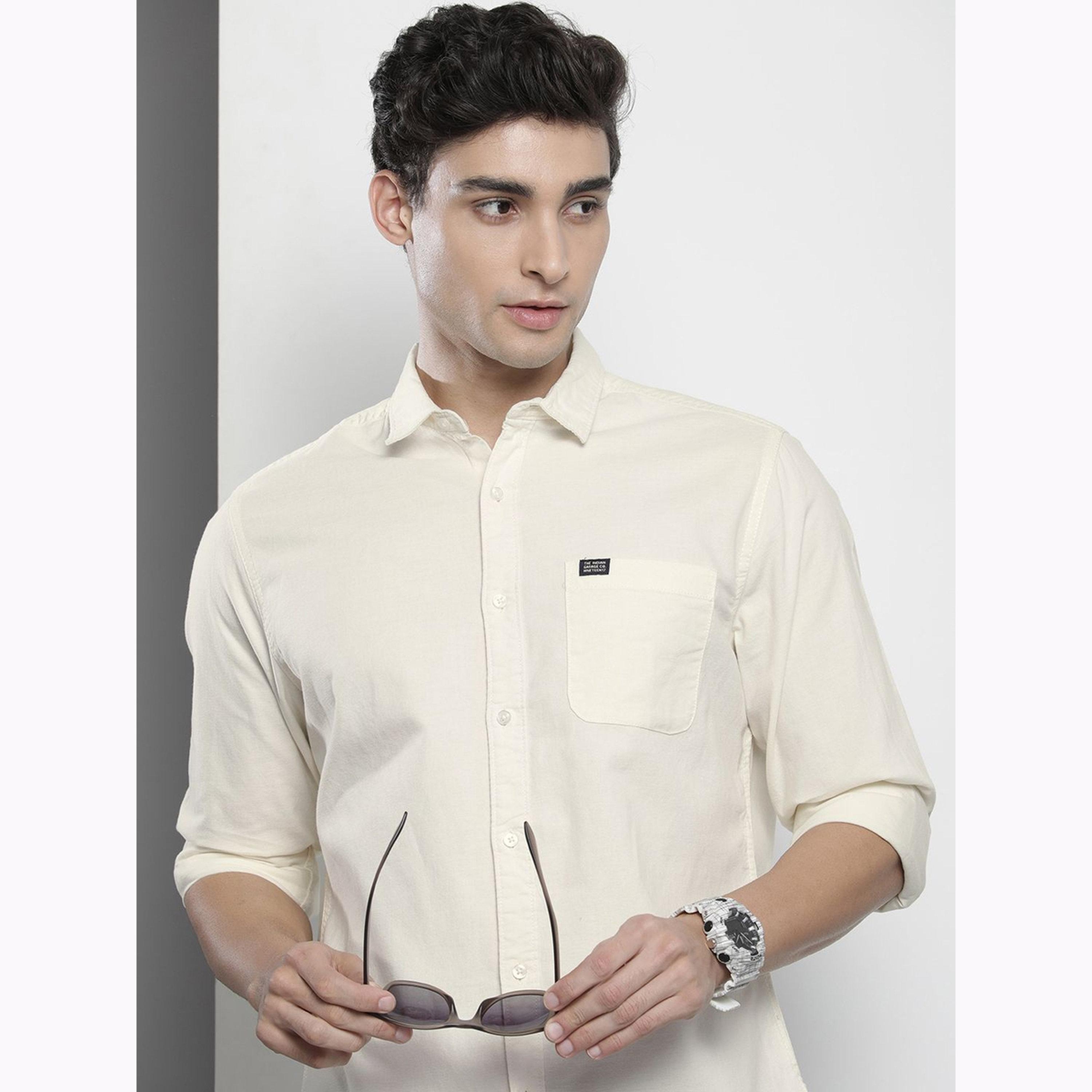 The Indian Garage Co X Styli Men Cream Regular Fit Solid Shirt-men-clothing-shirts-image-6