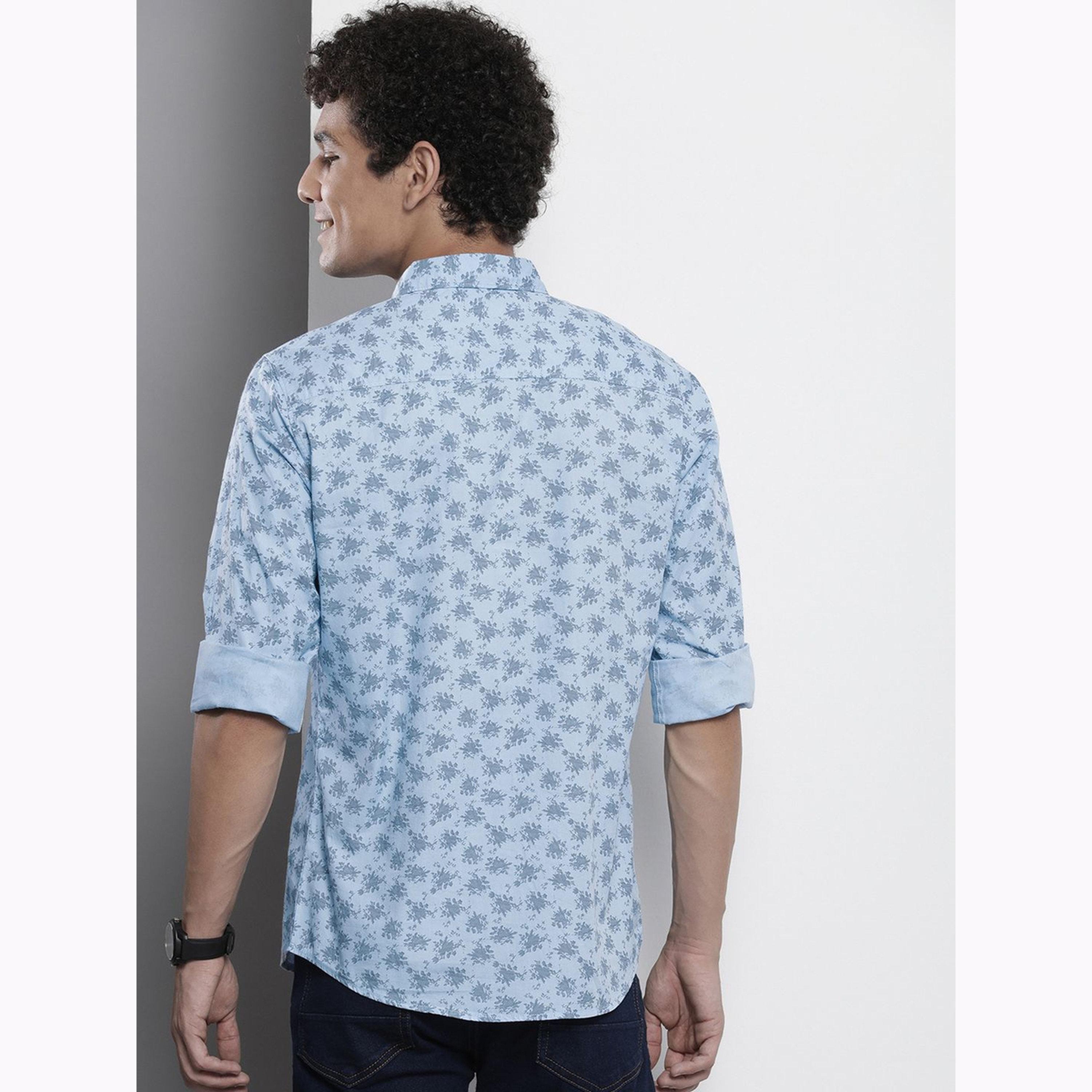 The Indian Garage Co X Styli Men Blue Regular Fit Abstract Print Shirt-men-clothing-shirts-image-4