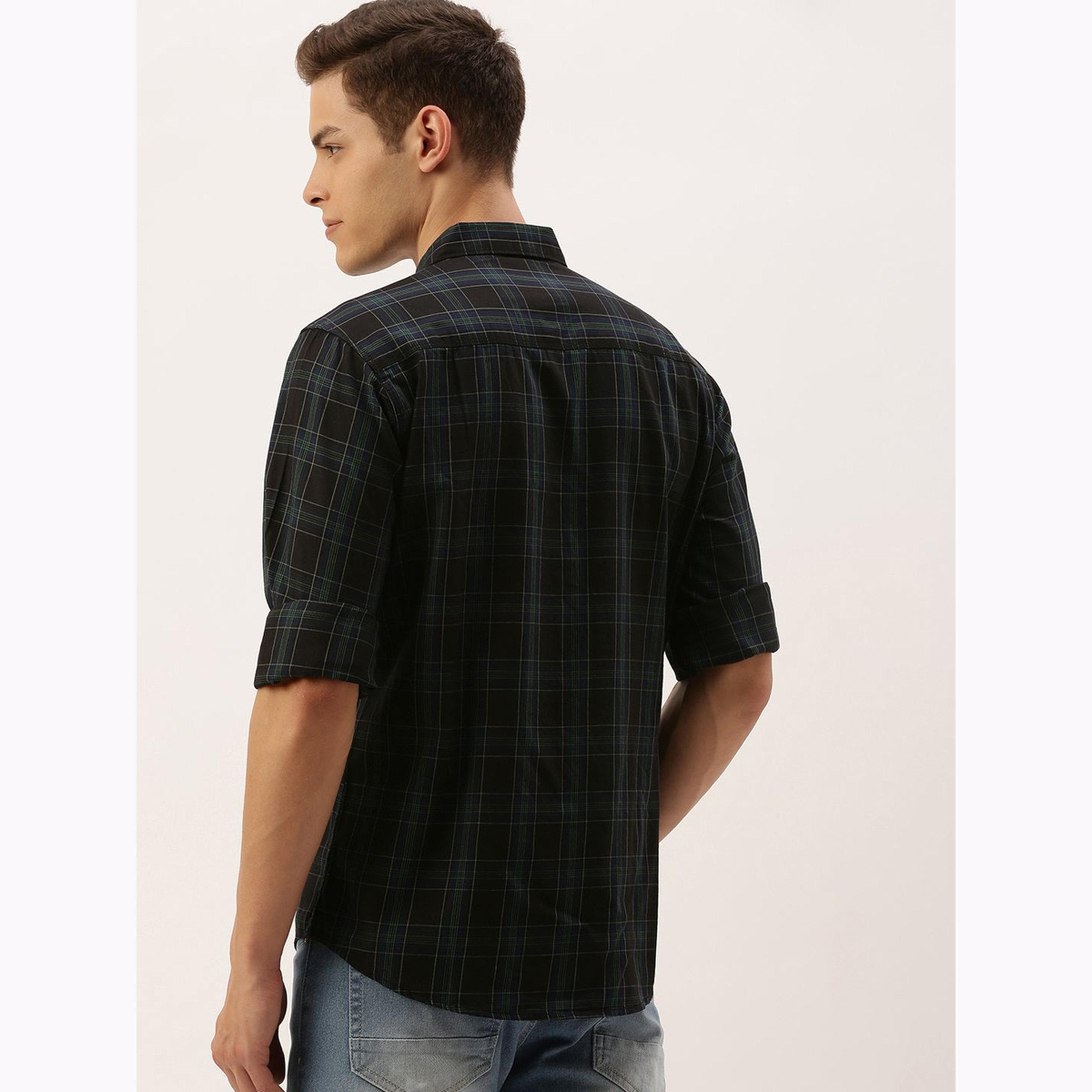 قميص كاروهات بقصة ضيقة للرجال-men-clothing-shirts-image-4