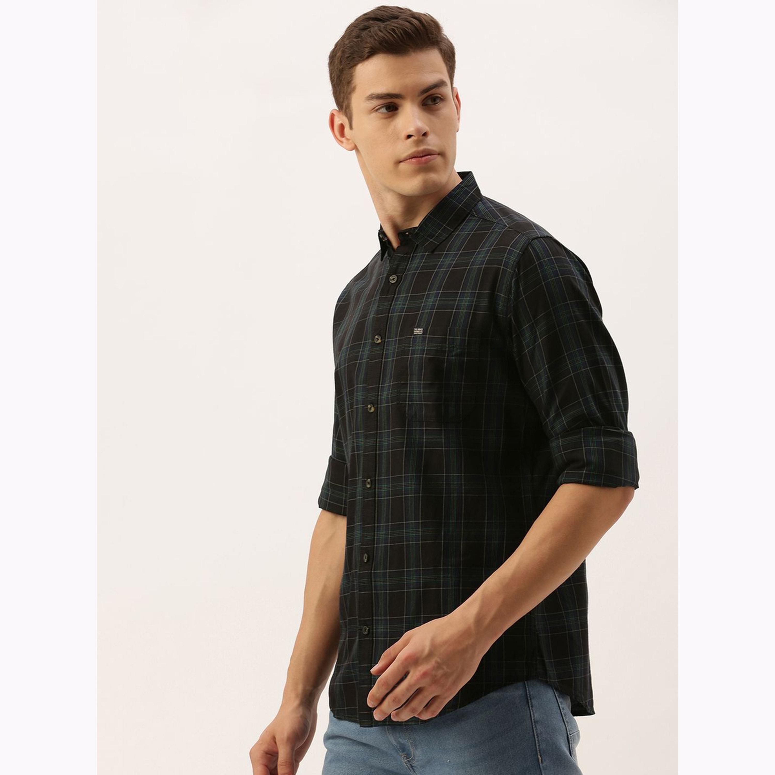 قميص كاروهات بقصة ضيقة للرجال-men-clothing-shirts-image-5