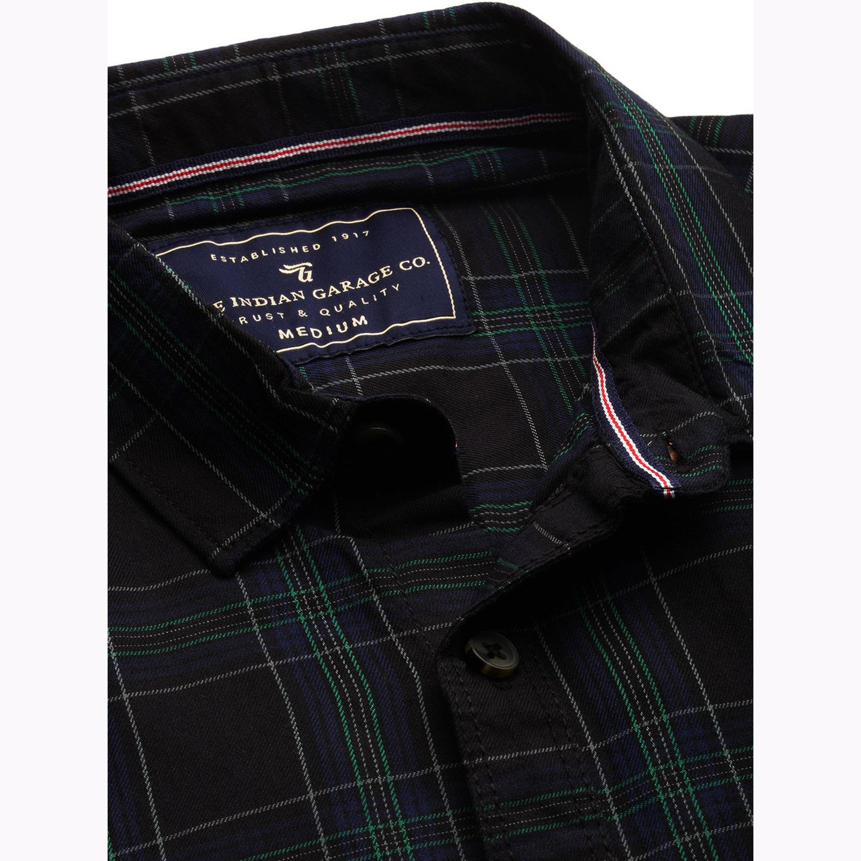 The Indian Garage Co X Styli Men Black Slim Fit Checked Shirt-men-clothing-shirts-image-6