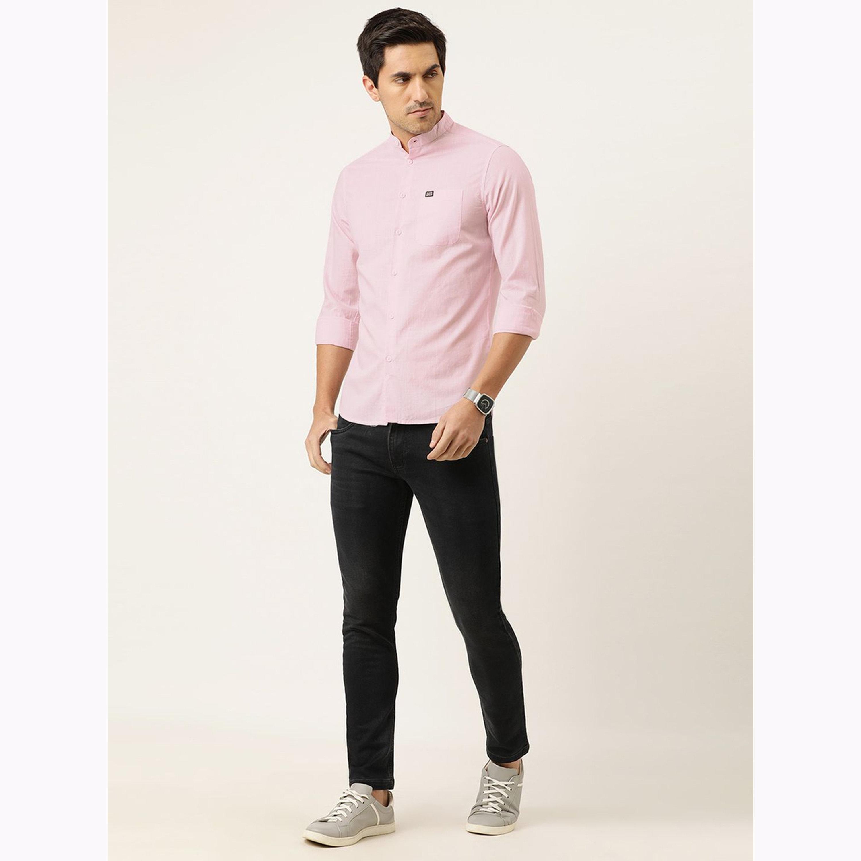 قميص سادة بقصة ضيقة للرجال-men-clothing-shirts-image-2