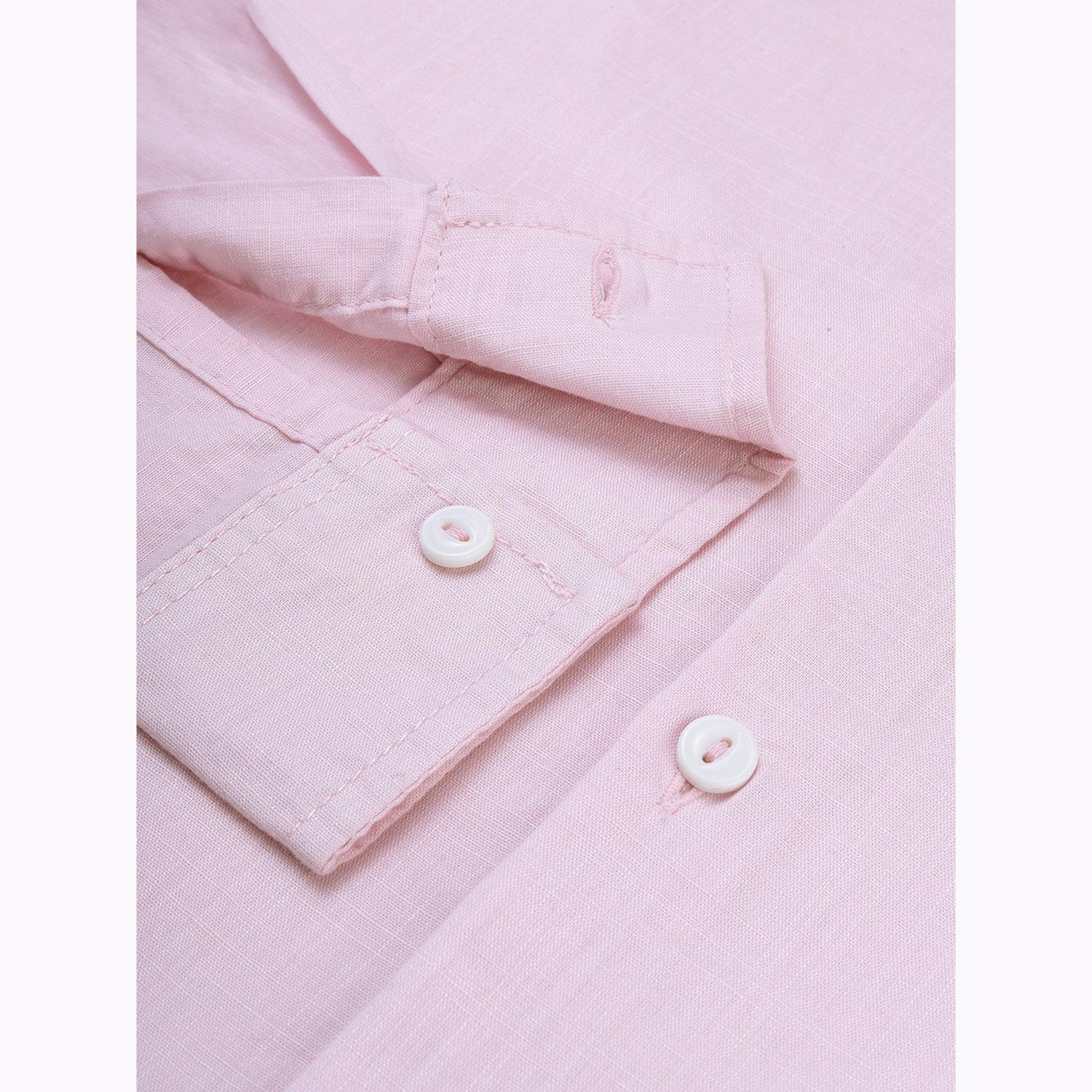 The Indian Garage Co X Styli Men Pink Slim Fit Solid Shirt-men-clothing-shirts-image-3