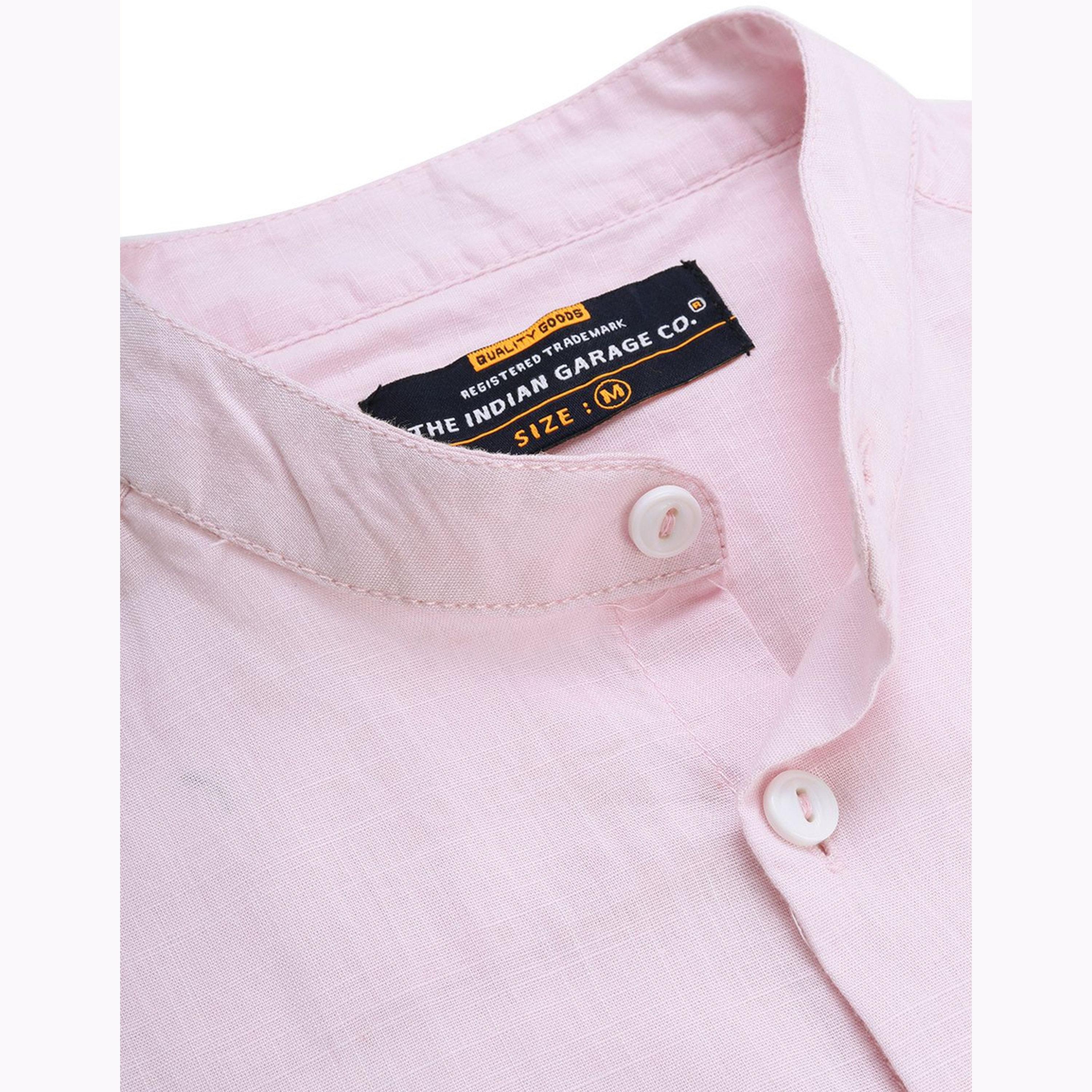 The Indian Garage Co X Styli Men Pink Slim Fit Solid Shirt-men-clothing-shirts-image-6