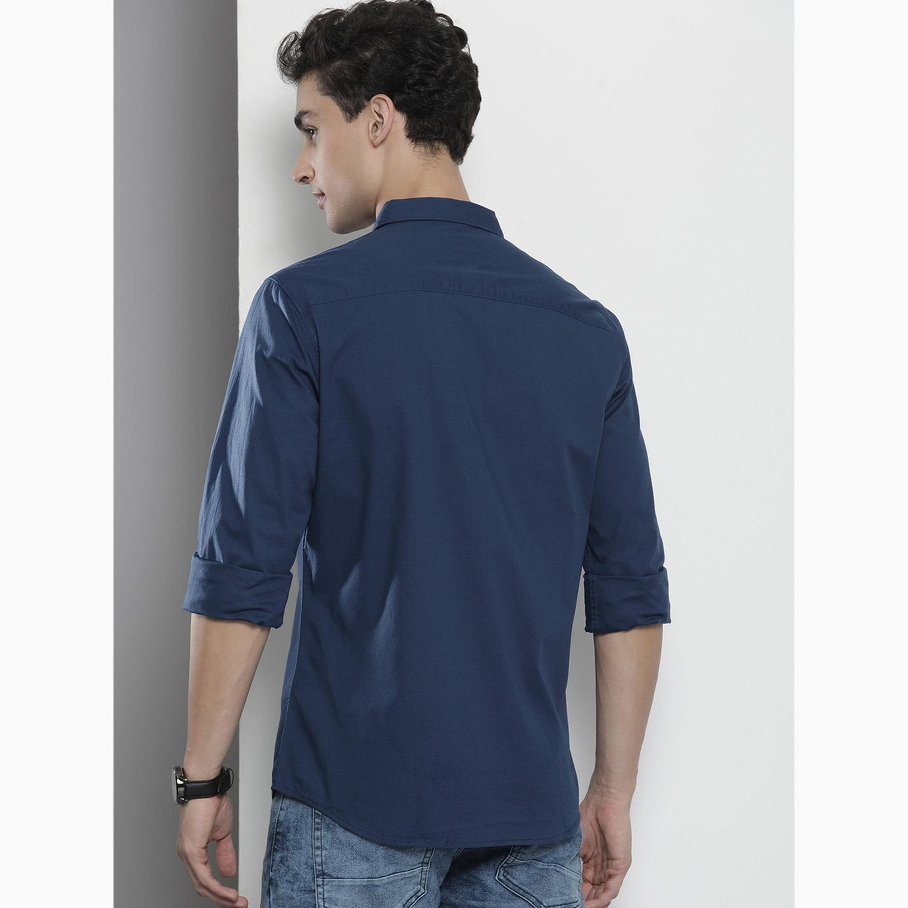 قميص بلون سادة وقصة عادية للرجال-men-clothing-shirts-image-4