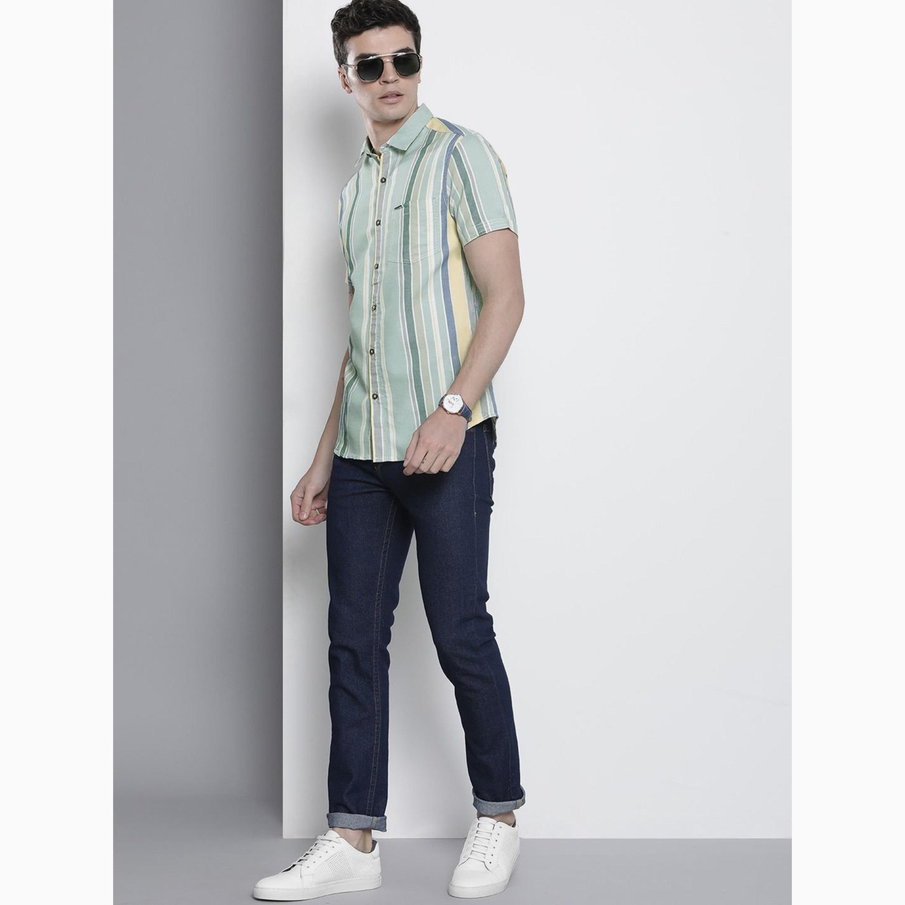 قميص مخطط وقصة ضيقة للرجال-men-clothing-shirts-image-2