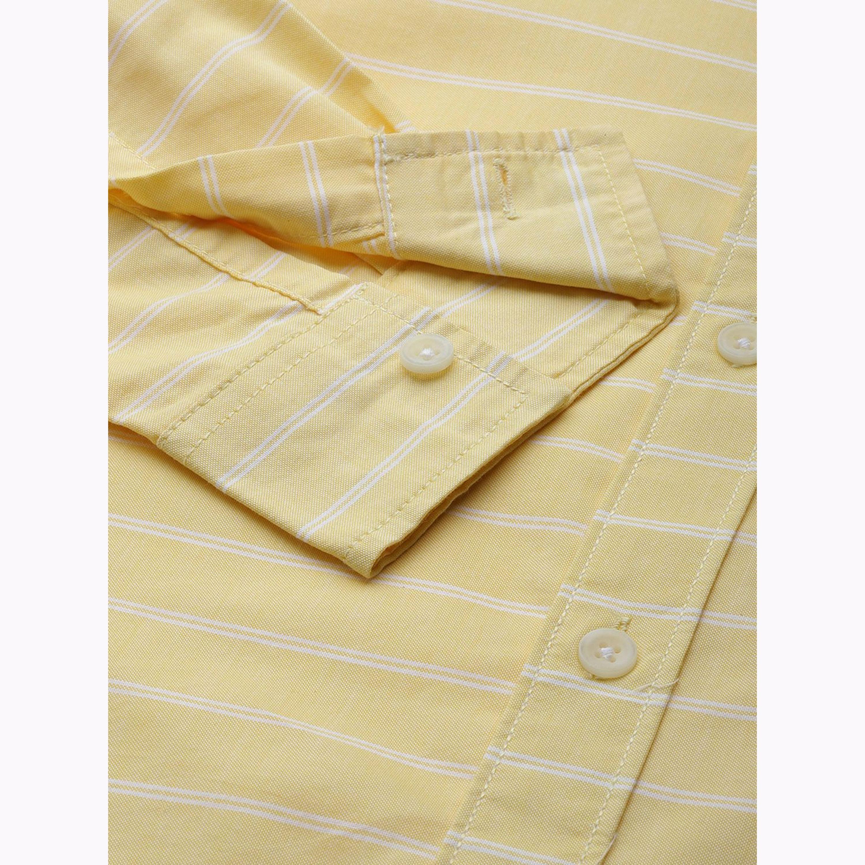 The Indian Garage Co X Styli Men Yellow Slim Fit Striped Shirt-men-clothing-shirts-image-7