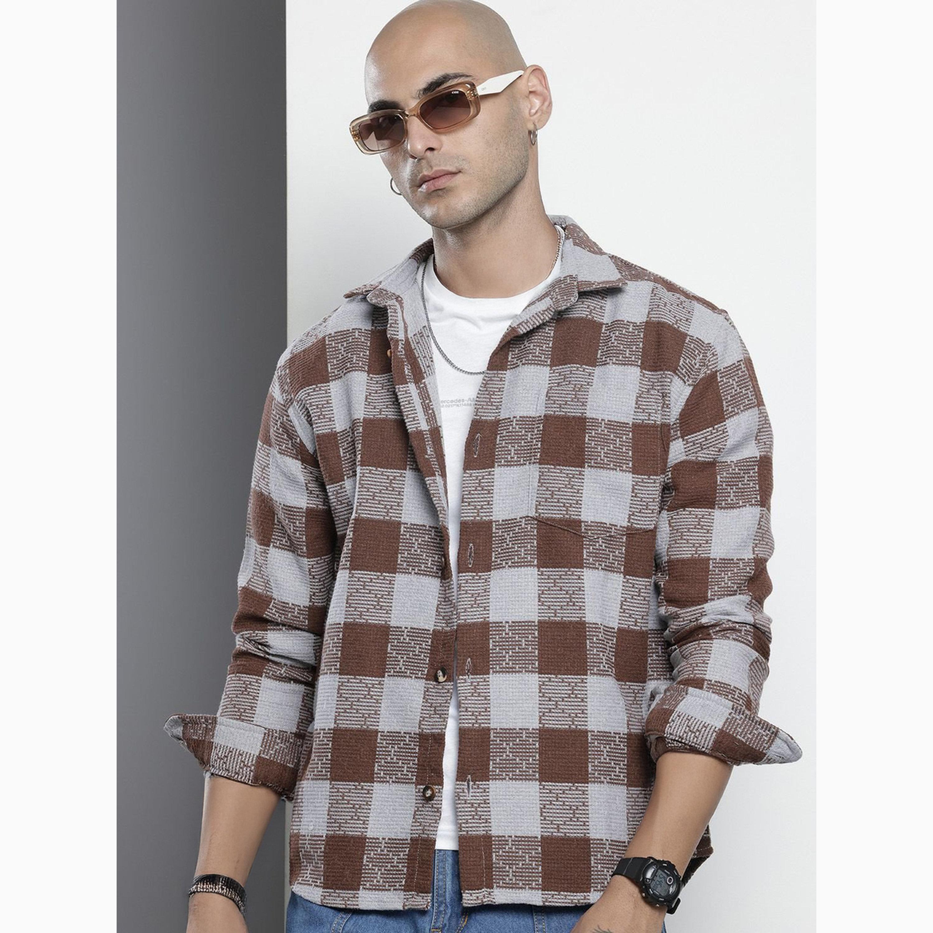 The Indian Garage Co X Styli Men Relaxed Fit Checked Shirt-men-clothing-shirts-image-3