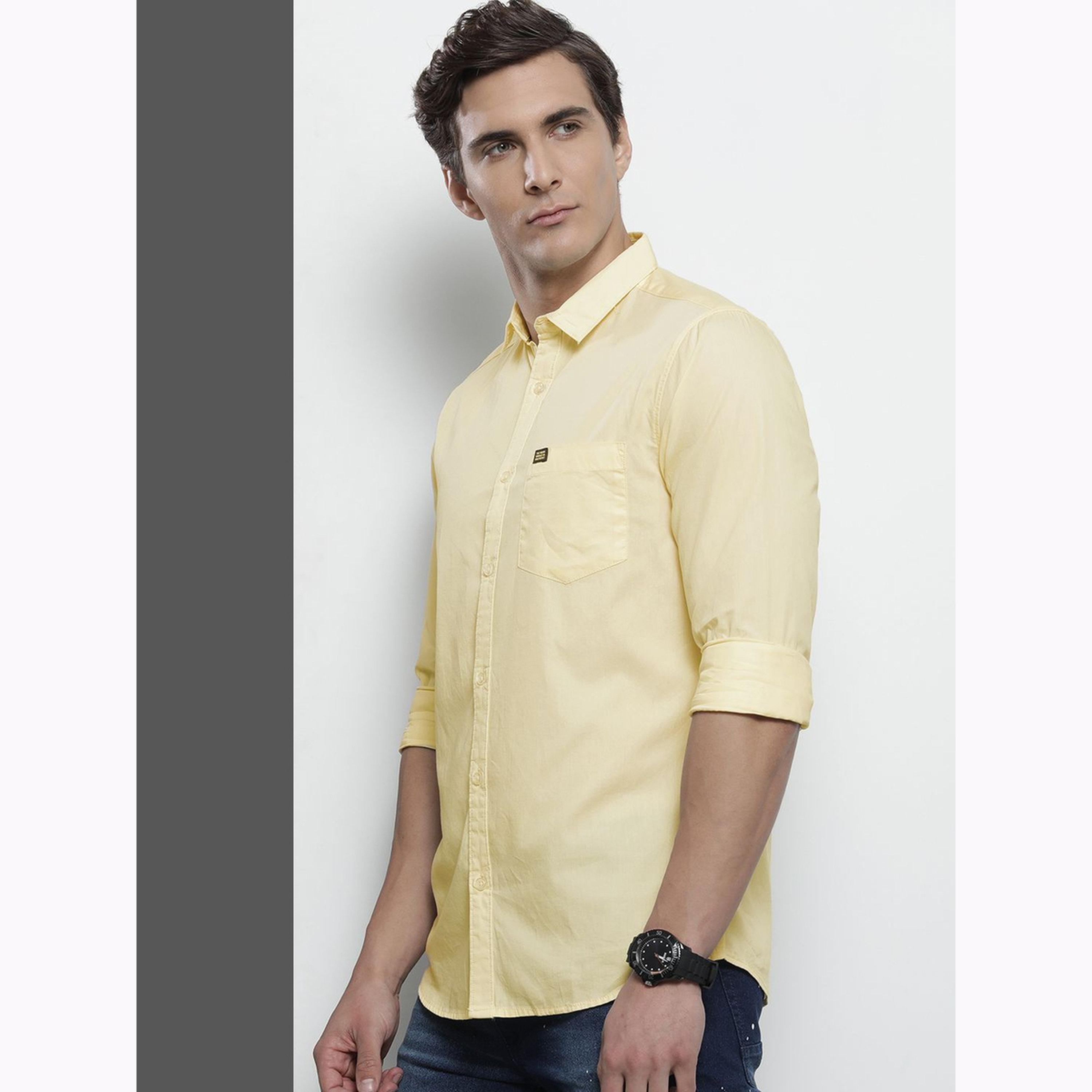 قميص سادة بقصة ضيقة للرجال-men-clothing-shirts-image-1