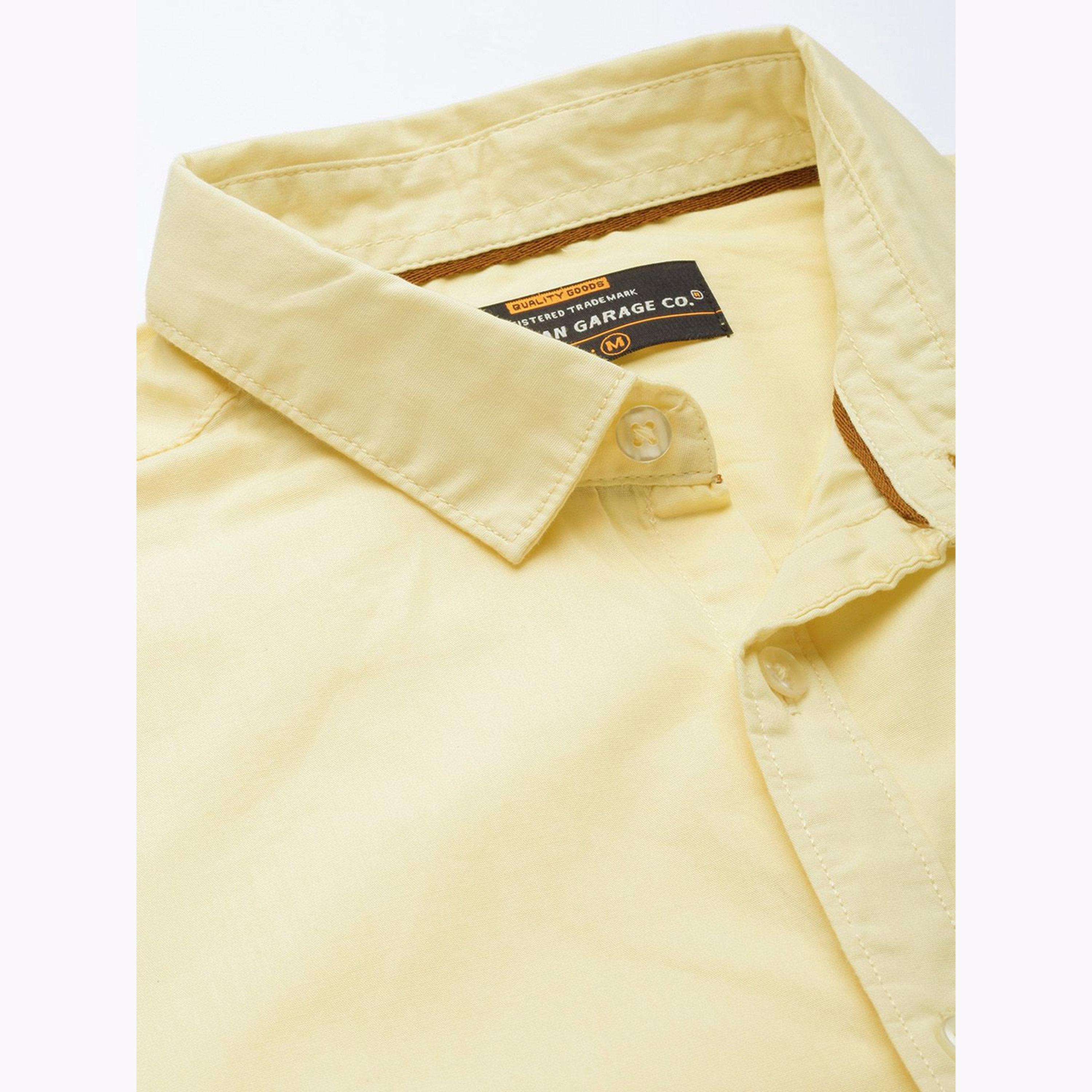 The Indian Garage Co X Styli Men Yellow Slim Fit Solid Shirt-men-clothing-shirts-image-5