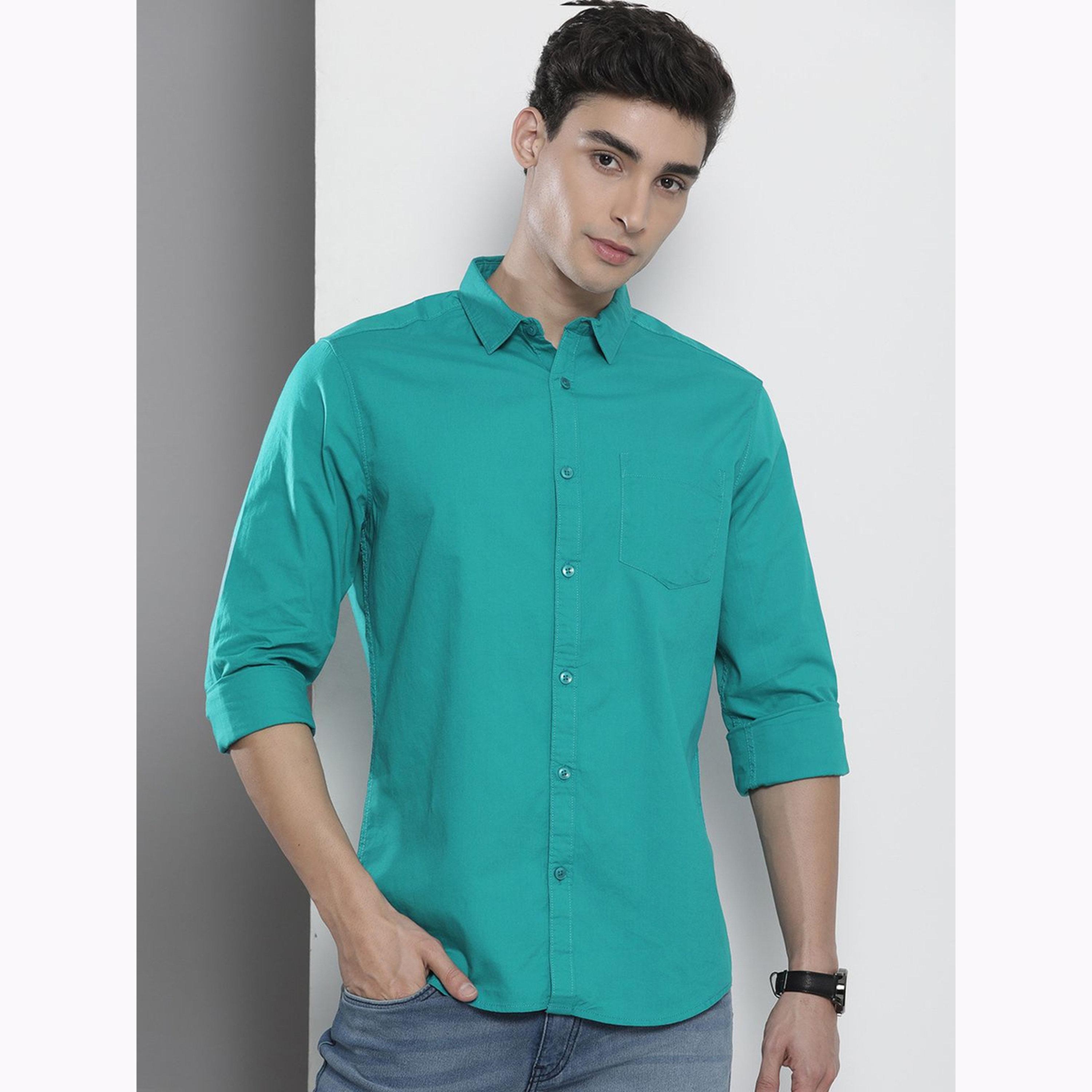 قميص سادة بقصة عادية للرجال-men-clothing-shirts-image-1