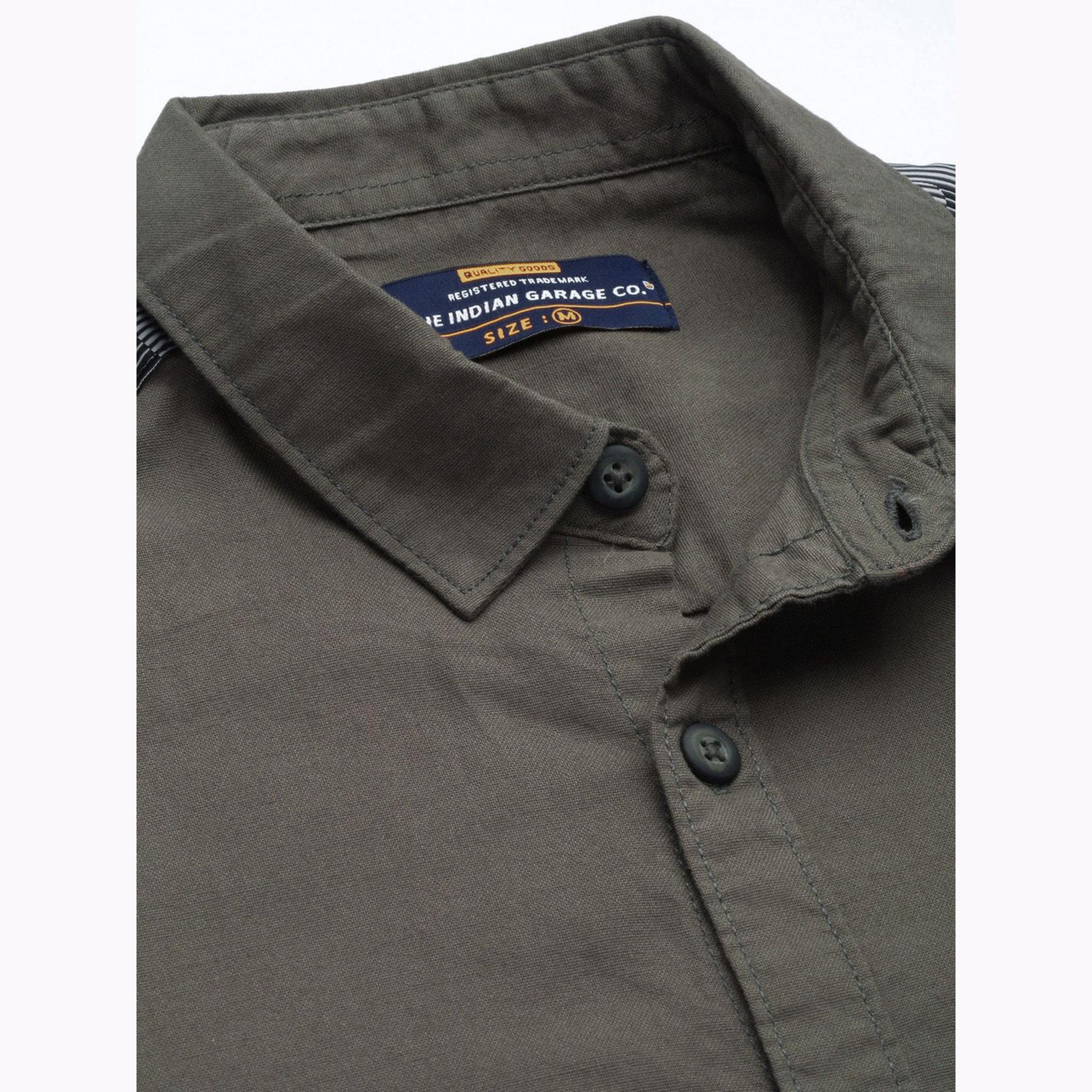 The Indian Garage Co X Styli Men Grey Slim Fit Solid Shirt-men-clothing-shirts-image-5