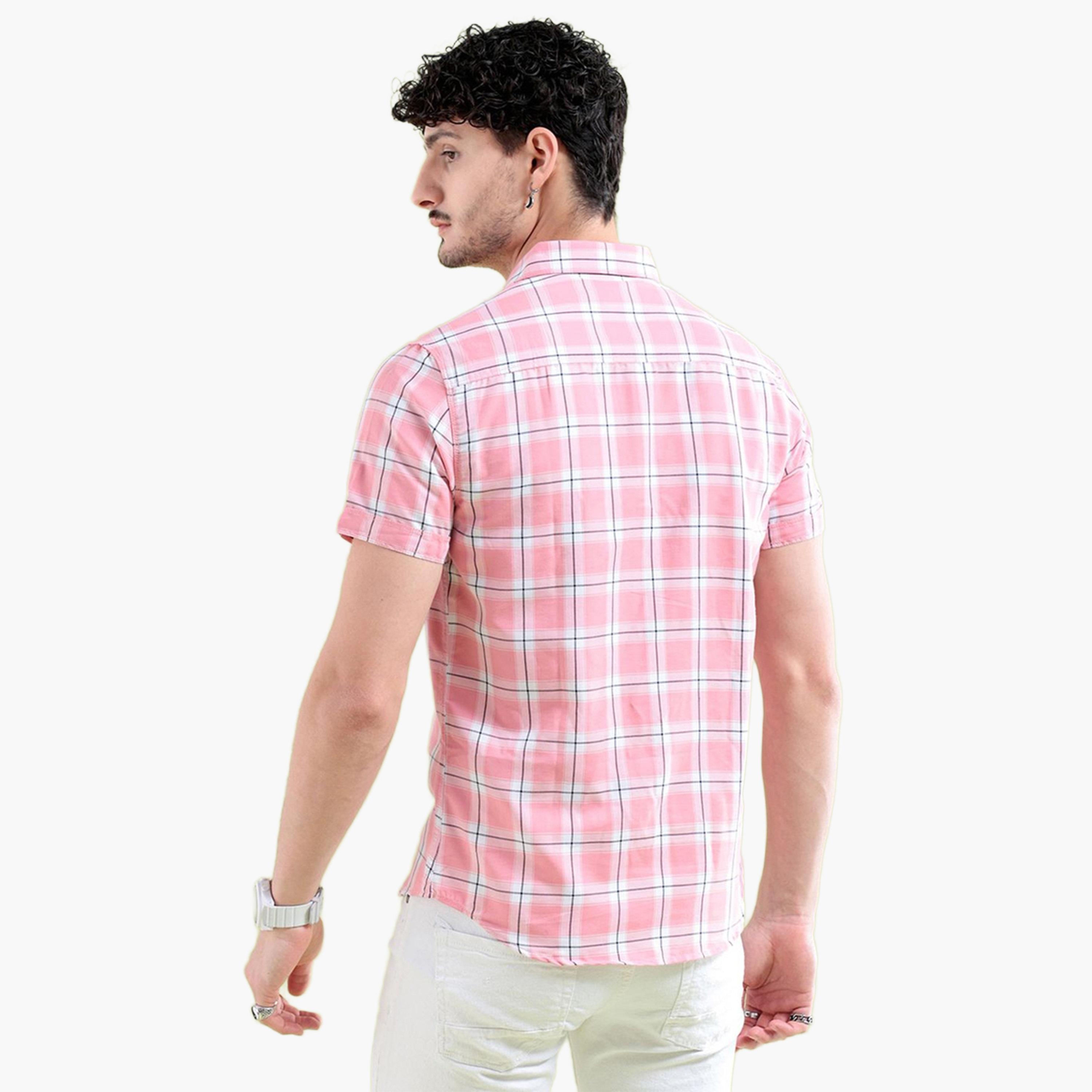 قميص كاروهات بقصة ضيقة للرجال-men-clothing-shirts-image-3