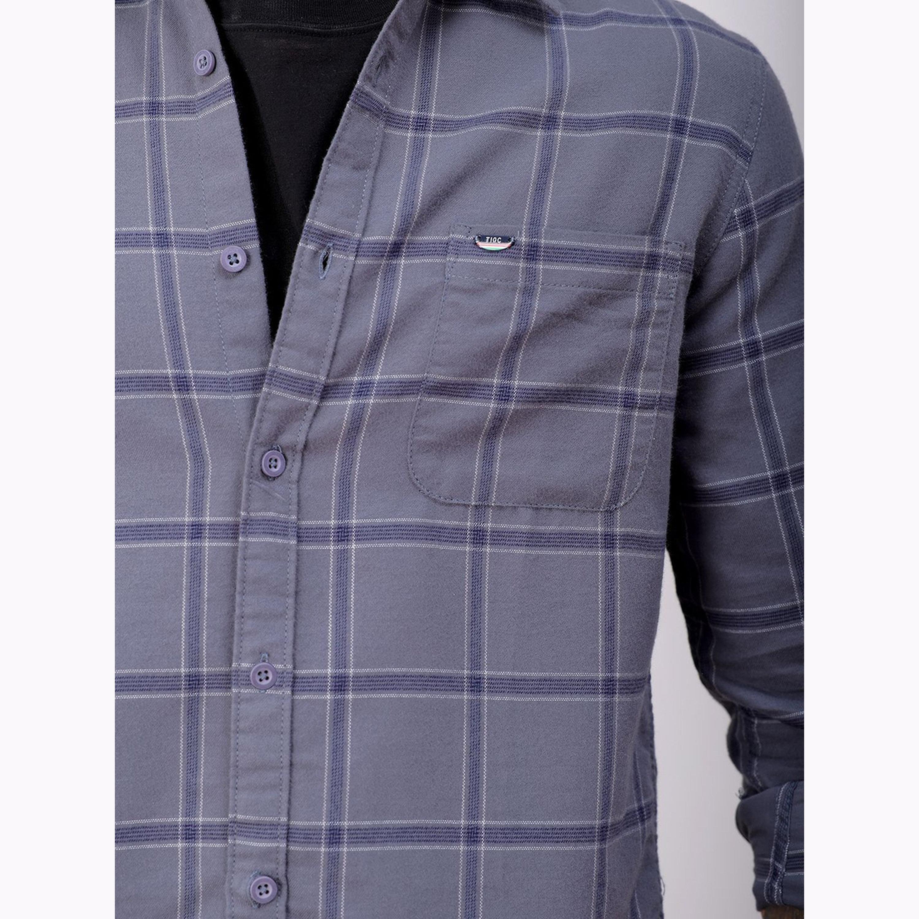 The Indian Garage Co X Styli Men Grey Slim Fit Checked Shirt-men-clothing-shirts-image-6