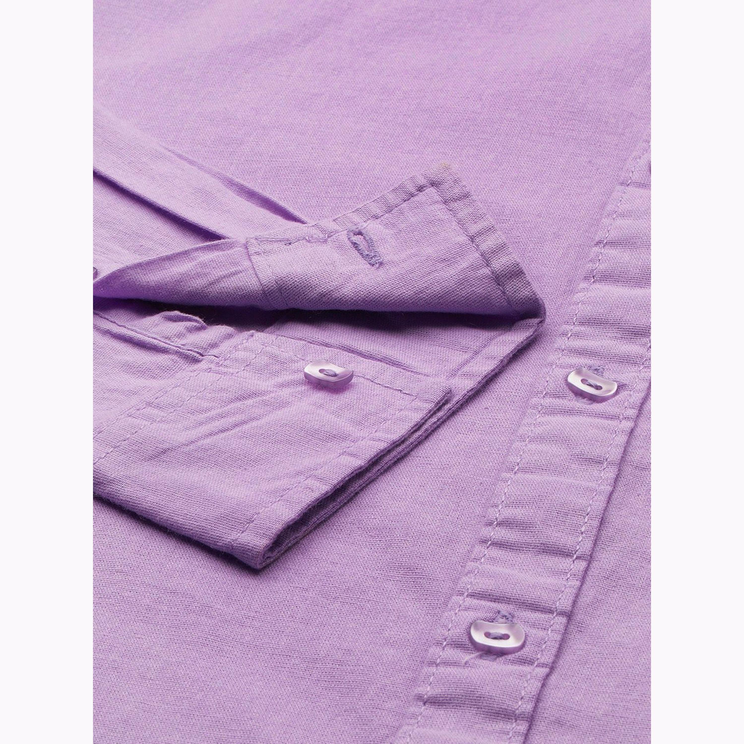The Indian Garage Co X Styli Men Lilac Spread Collar Regular Shirt-men-clothing-shirts-image-7