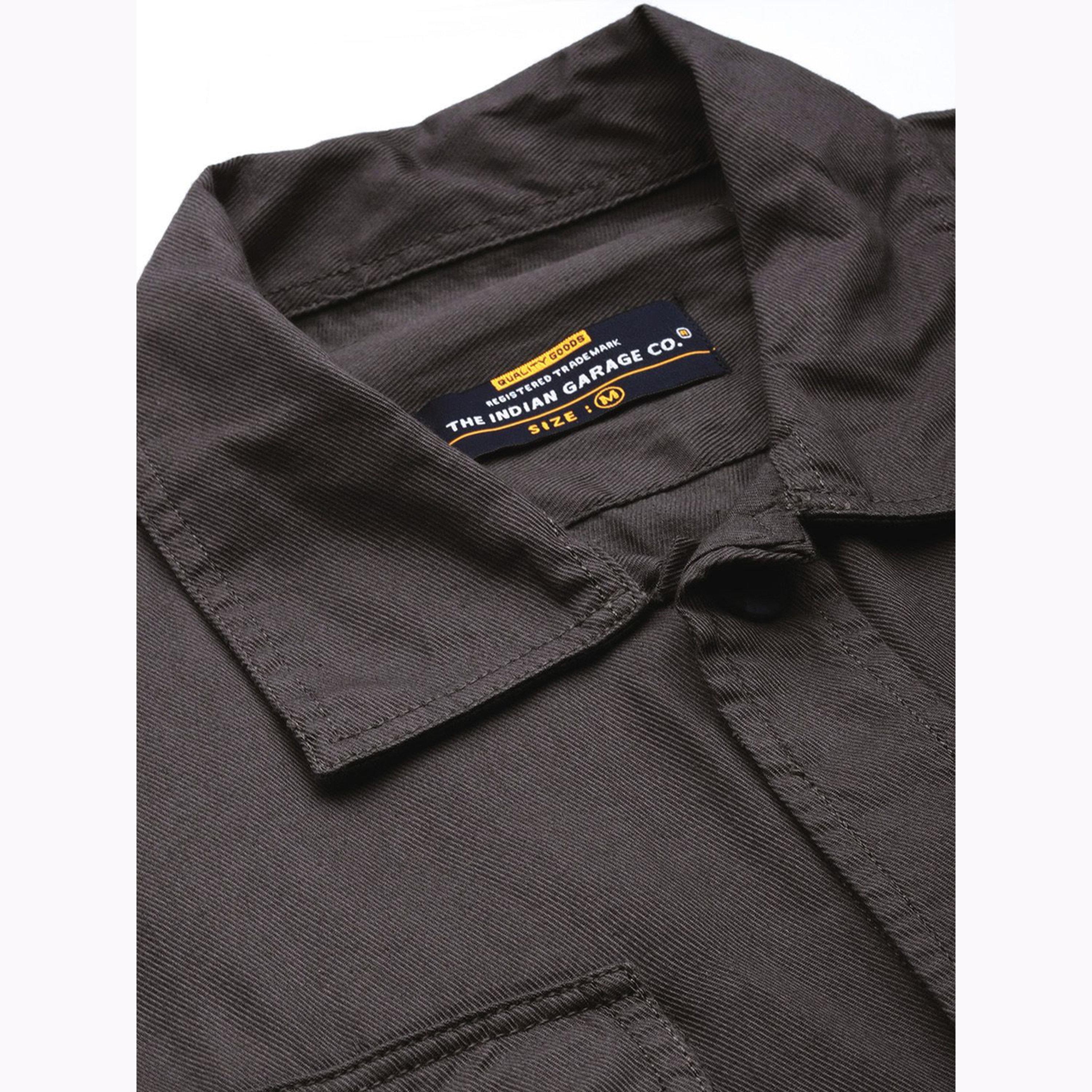 The Indian Garage Co X Styli Men Olive Green Military Shirt with Patches-men-clothing-shirts-image-5
