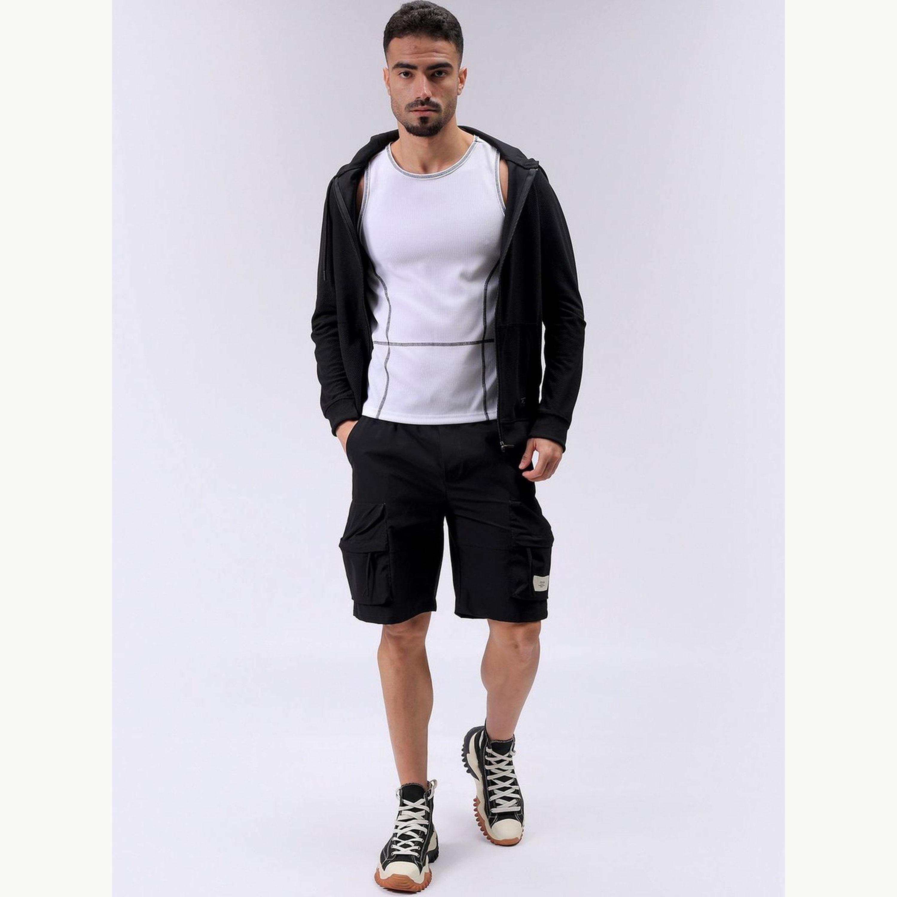 The Indian Garage Co X Styli Men White Regular Fit Textured Crew Neck Tank Top-men-clothing-tshirtsandpolos-vests-image-2