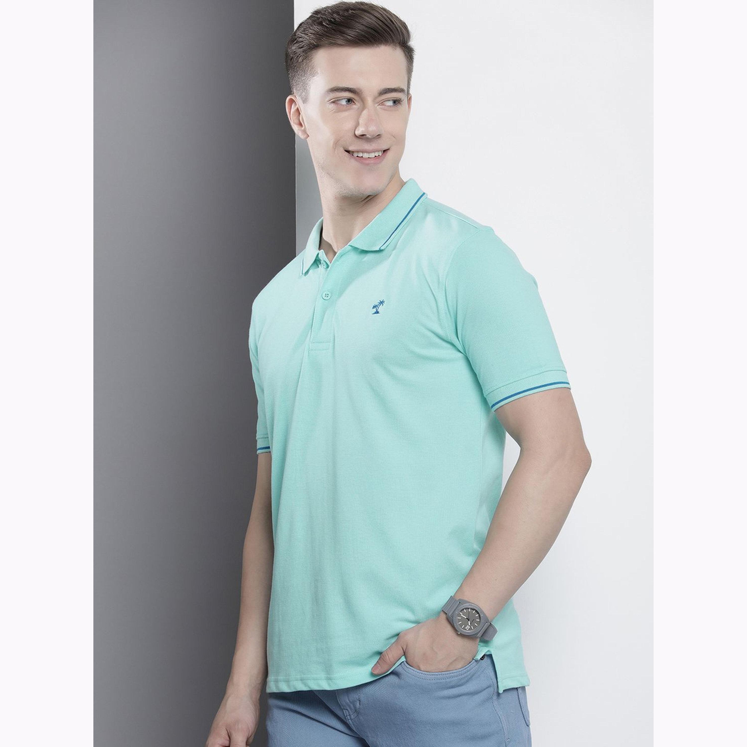 The Indian Garage Co X Styli Men Blue Regular Fit Short Sleeve Polo-men-clothing-tshirtsandpolos-polos-image-1