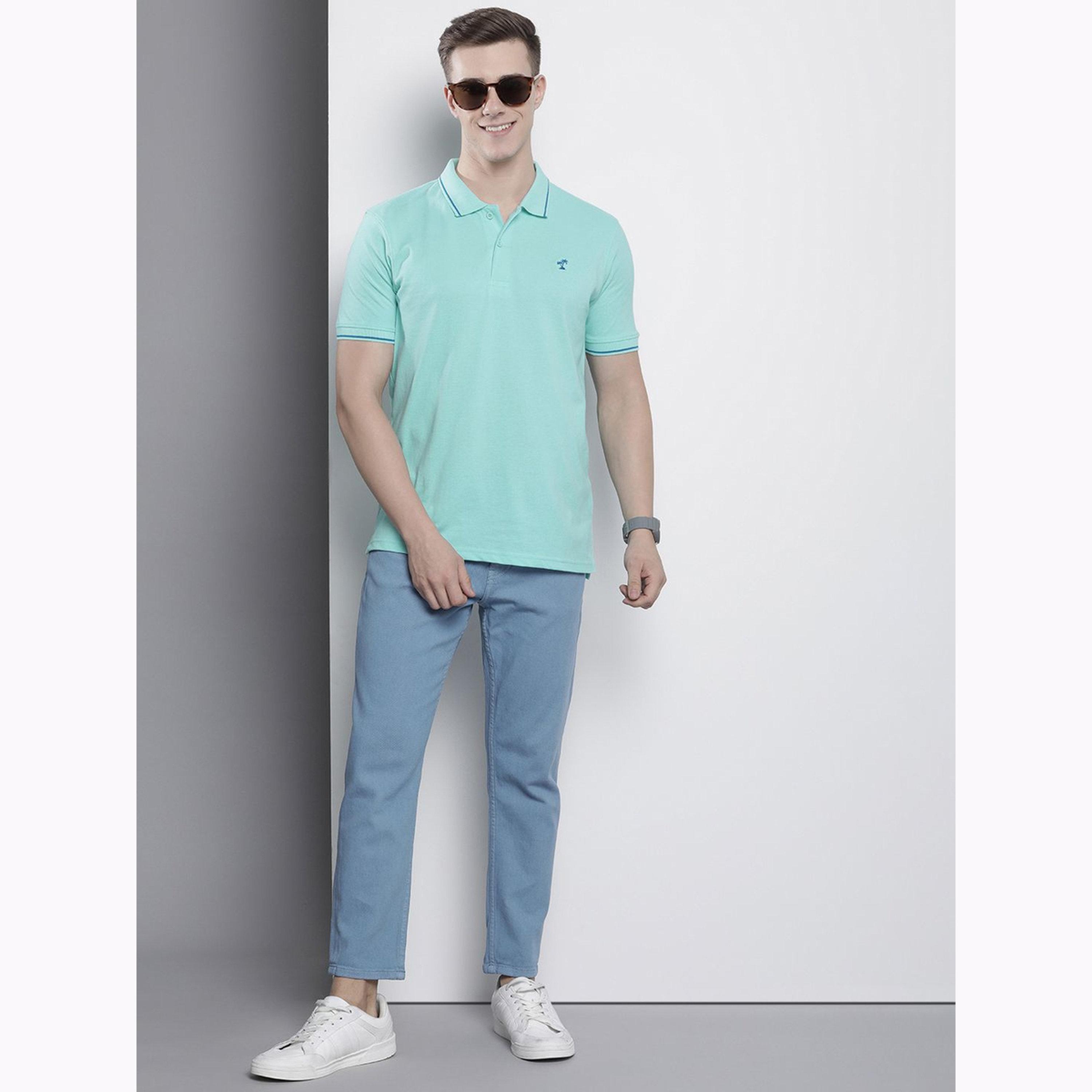 The Indian Garage Co X Styli Men Blue Regular Fit Short Sleeve Polo-men-clothing-tshirtsandpolos-polos-image-2