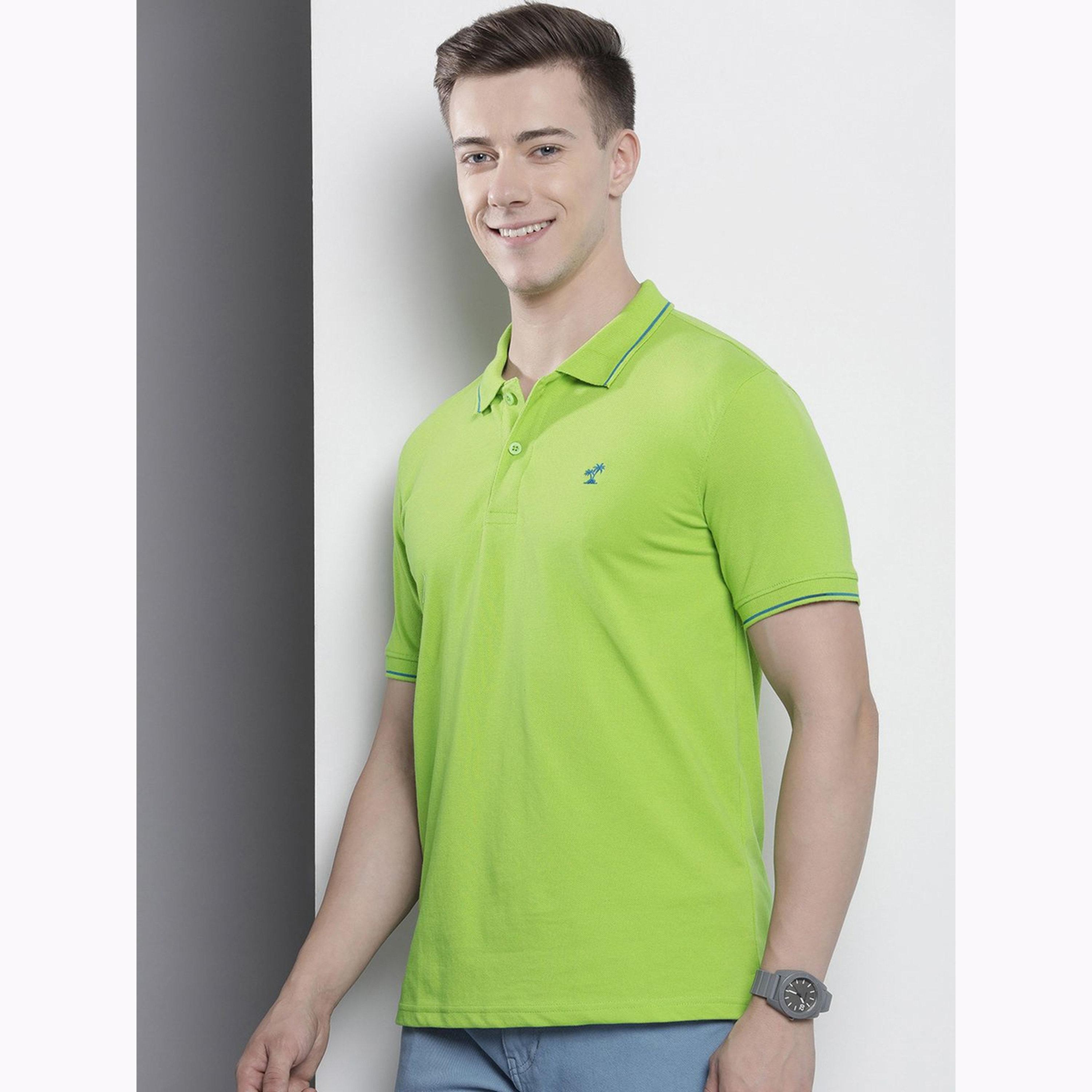The Indian Garage Co X Styli Men Green Regular Fit Short Sleeve Polo-men-clothing-tshirtsandpolos-polos-image-3