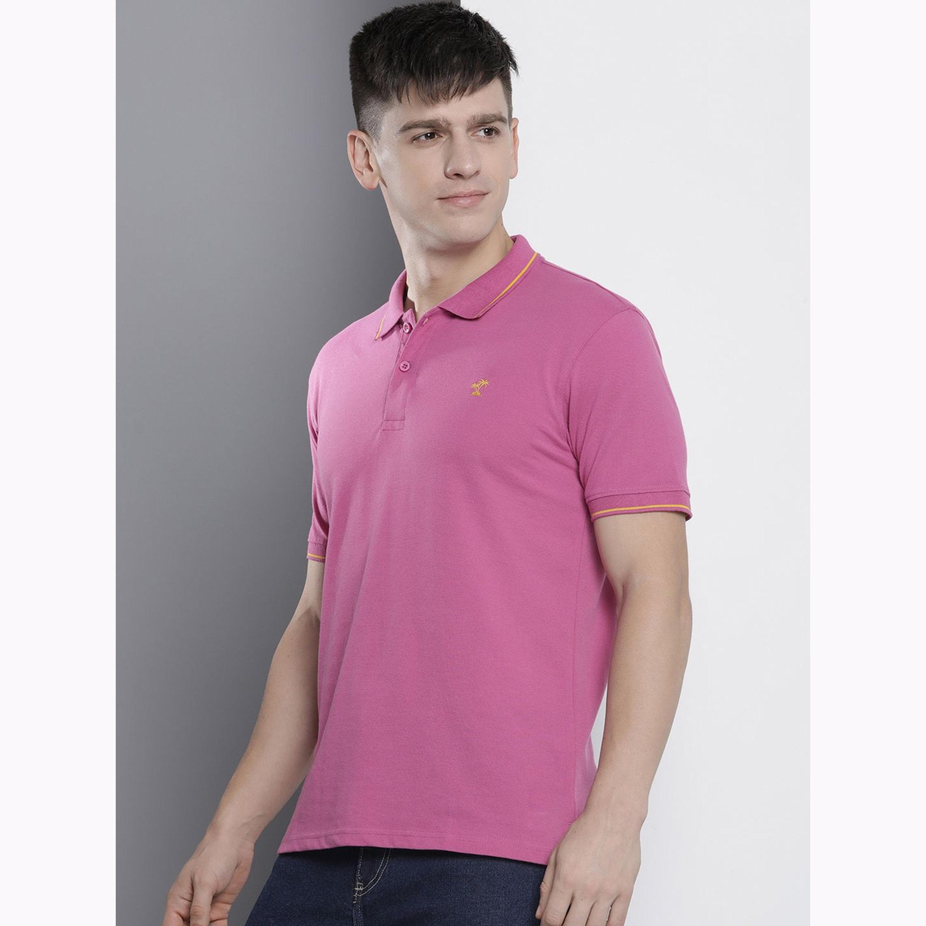 The Indian Garage Co X Styli Men Pink Regular Fit Short Sleeve Polo-men-clothing-tshirtsandpolos-polos-image-1