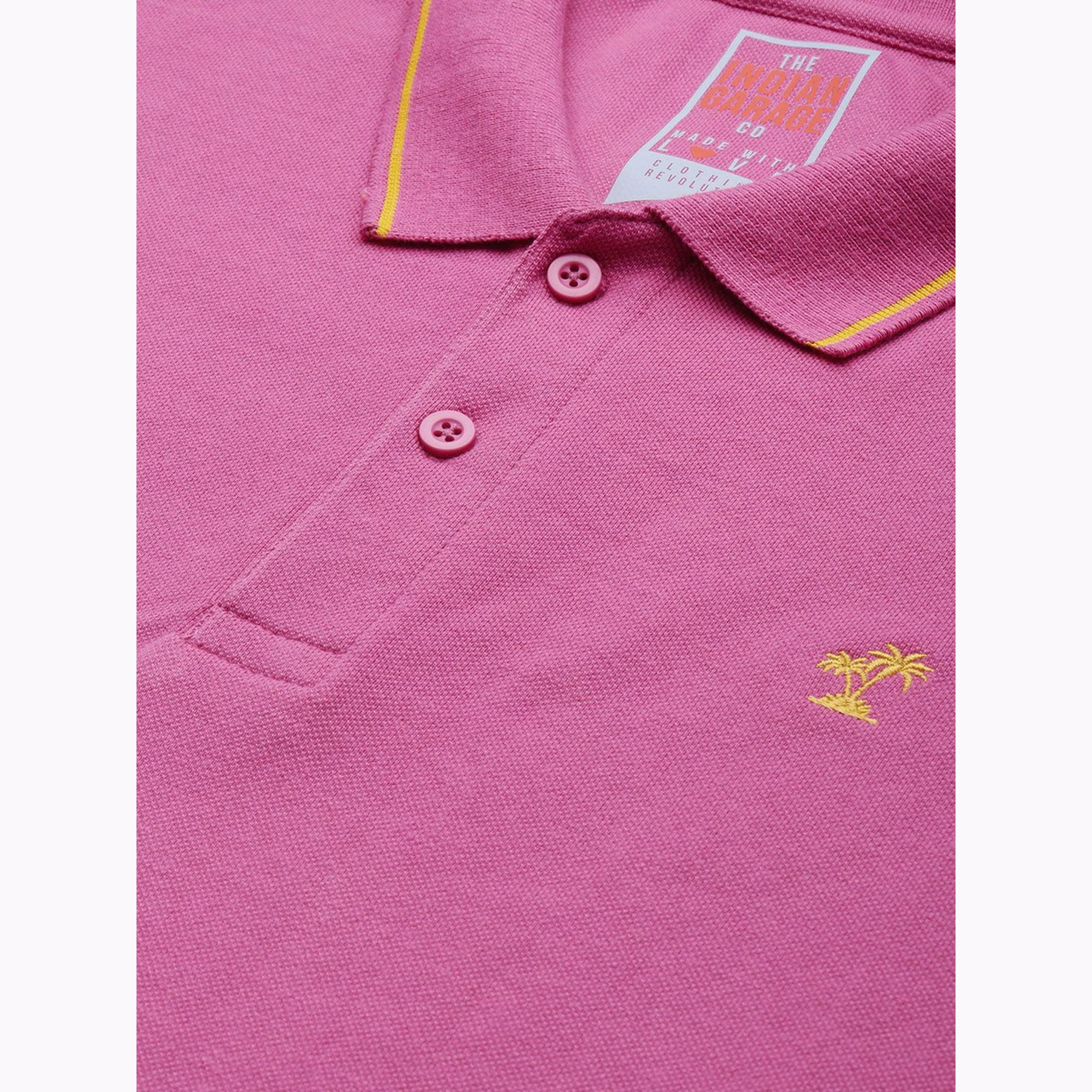 The Indian Garage Co X Styli Men Pink Regular Fit Short Sleeve Polo-men-clothing-tshirtsandpolos-polos-image-4
